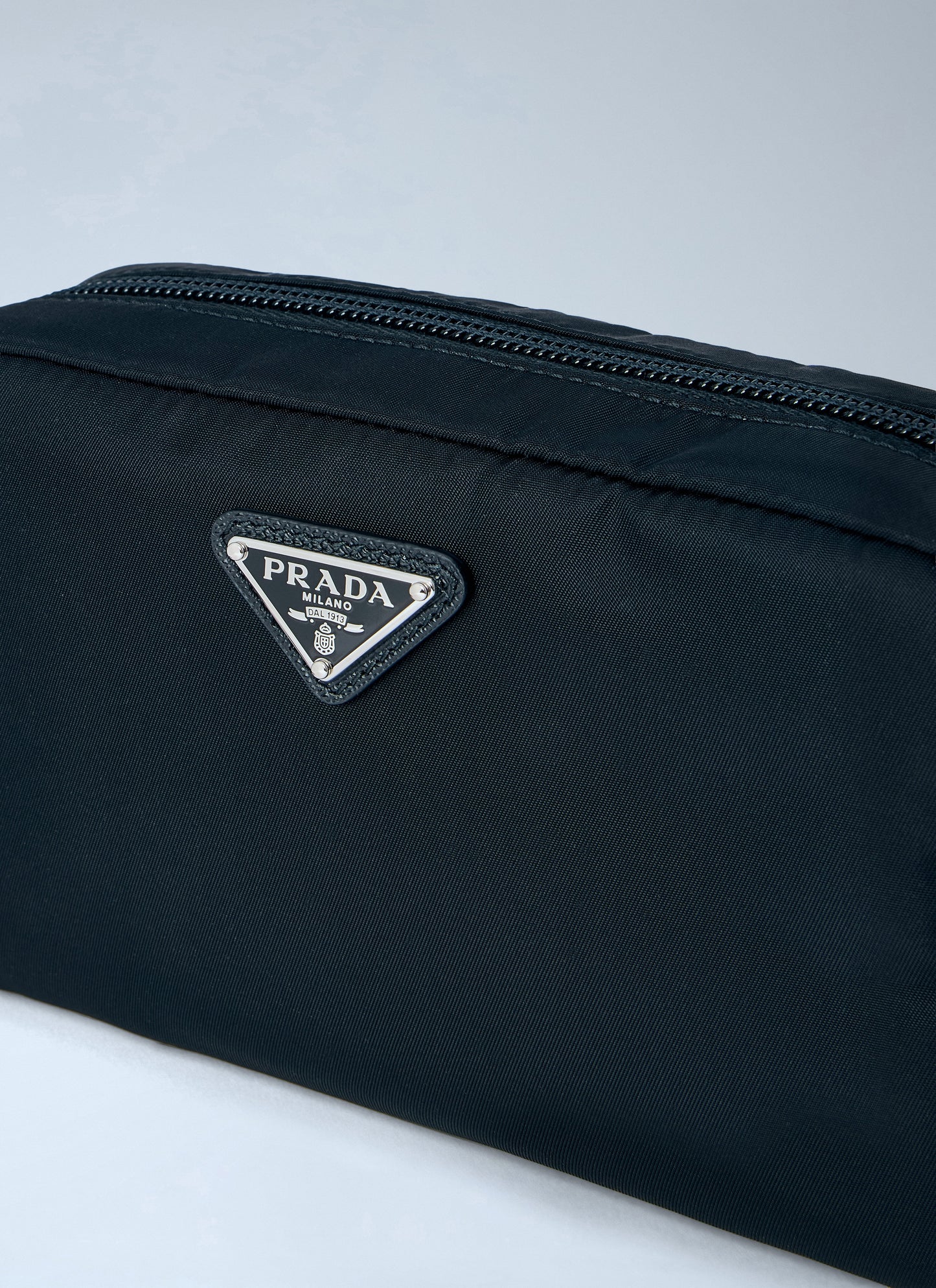 Prada Women Compact Nylon Pouch With Logo Detail PRADA