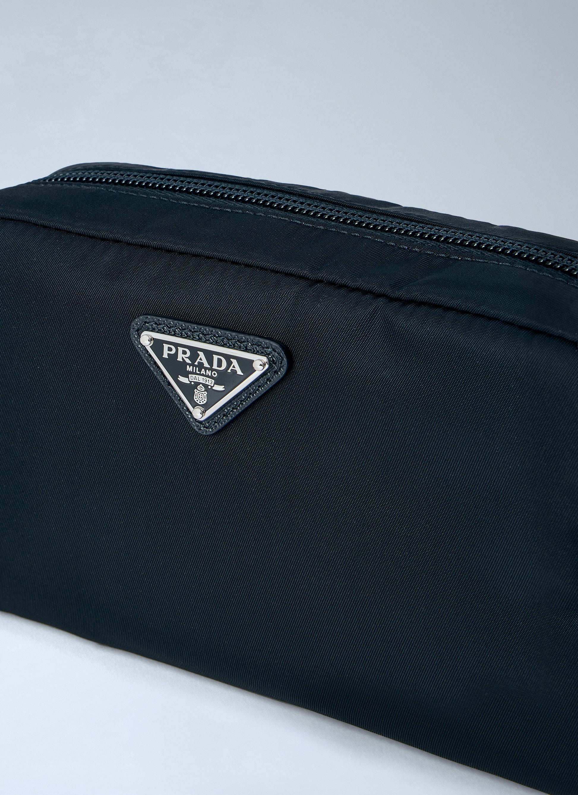Prada Women Compact Nylon Pouch With Logo Detail PRADA