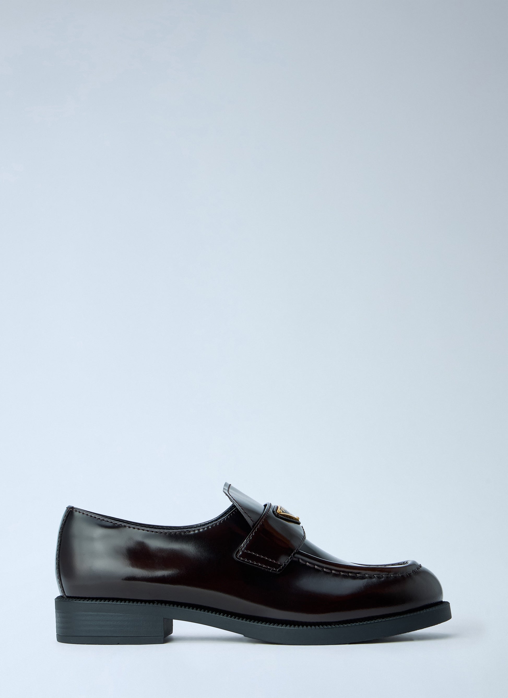 Prada Women Leather Loafers With Logo Plaque PRADA