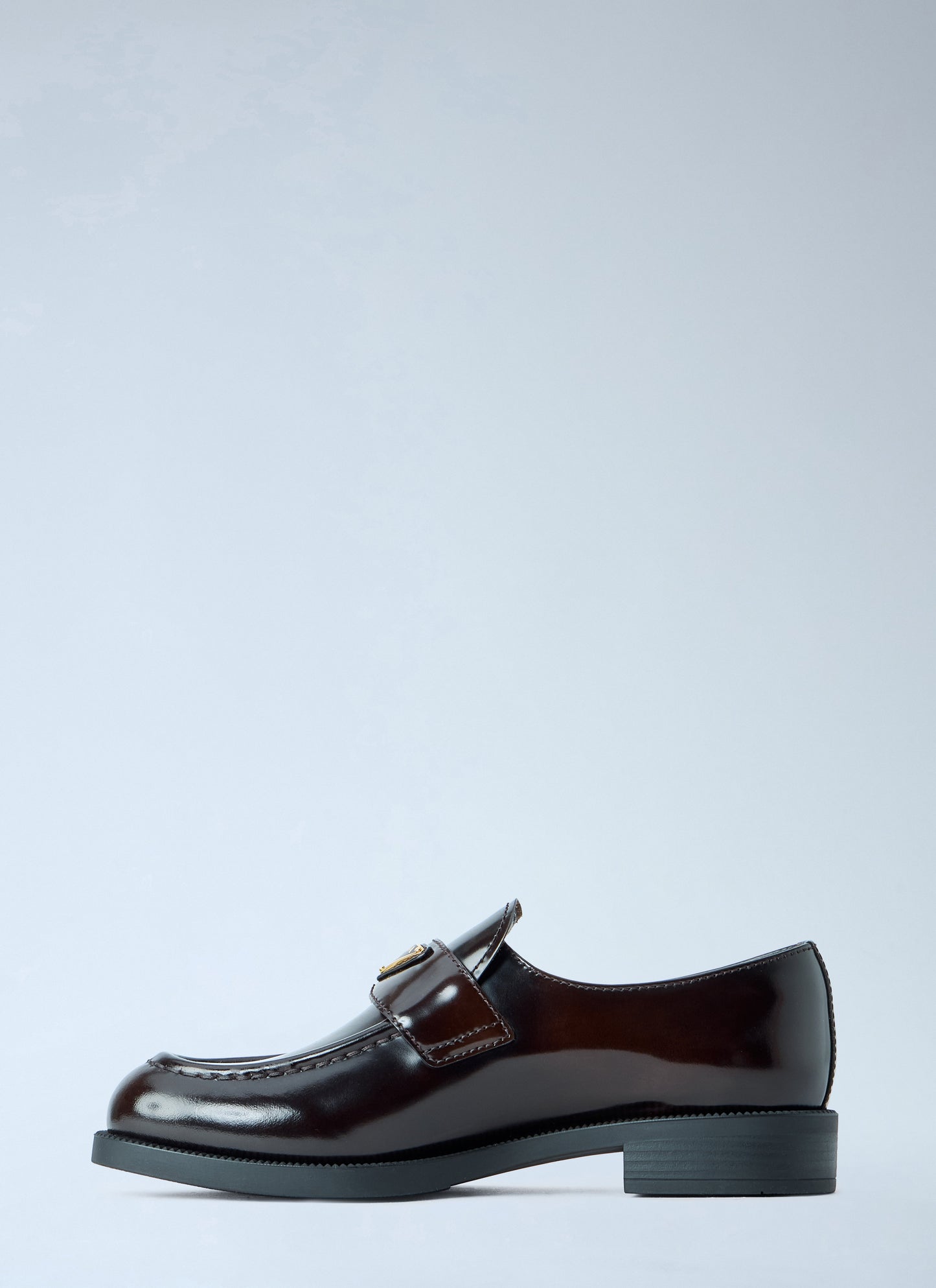 Prada Women Leather Loafers With Logo Plaque PRADA