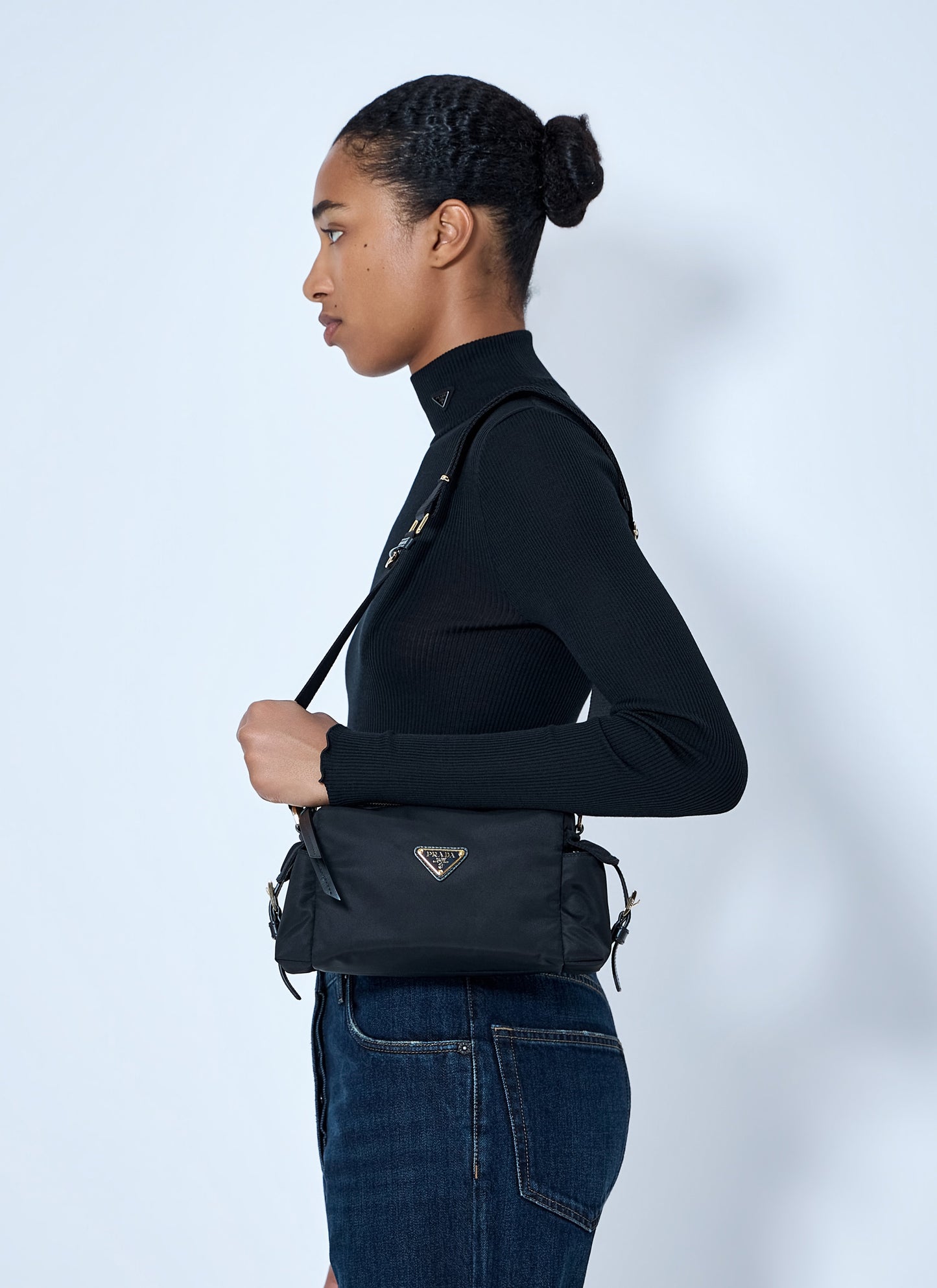 Prada Women Explore Small Re-Nylon And Leather Shoulder Bag PRADA