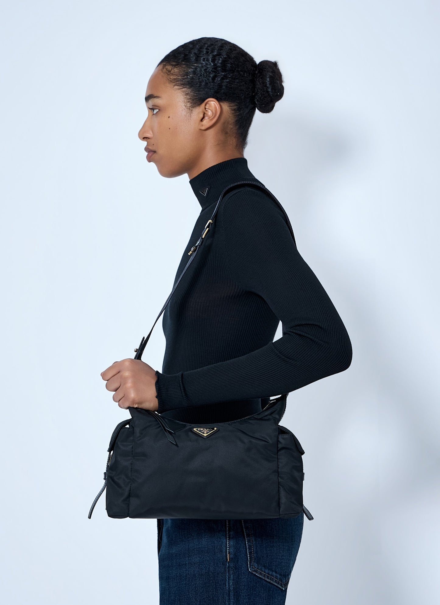 Prada Women Explore Large Re-Nylon And Leather Shoulder Bag PRADA
