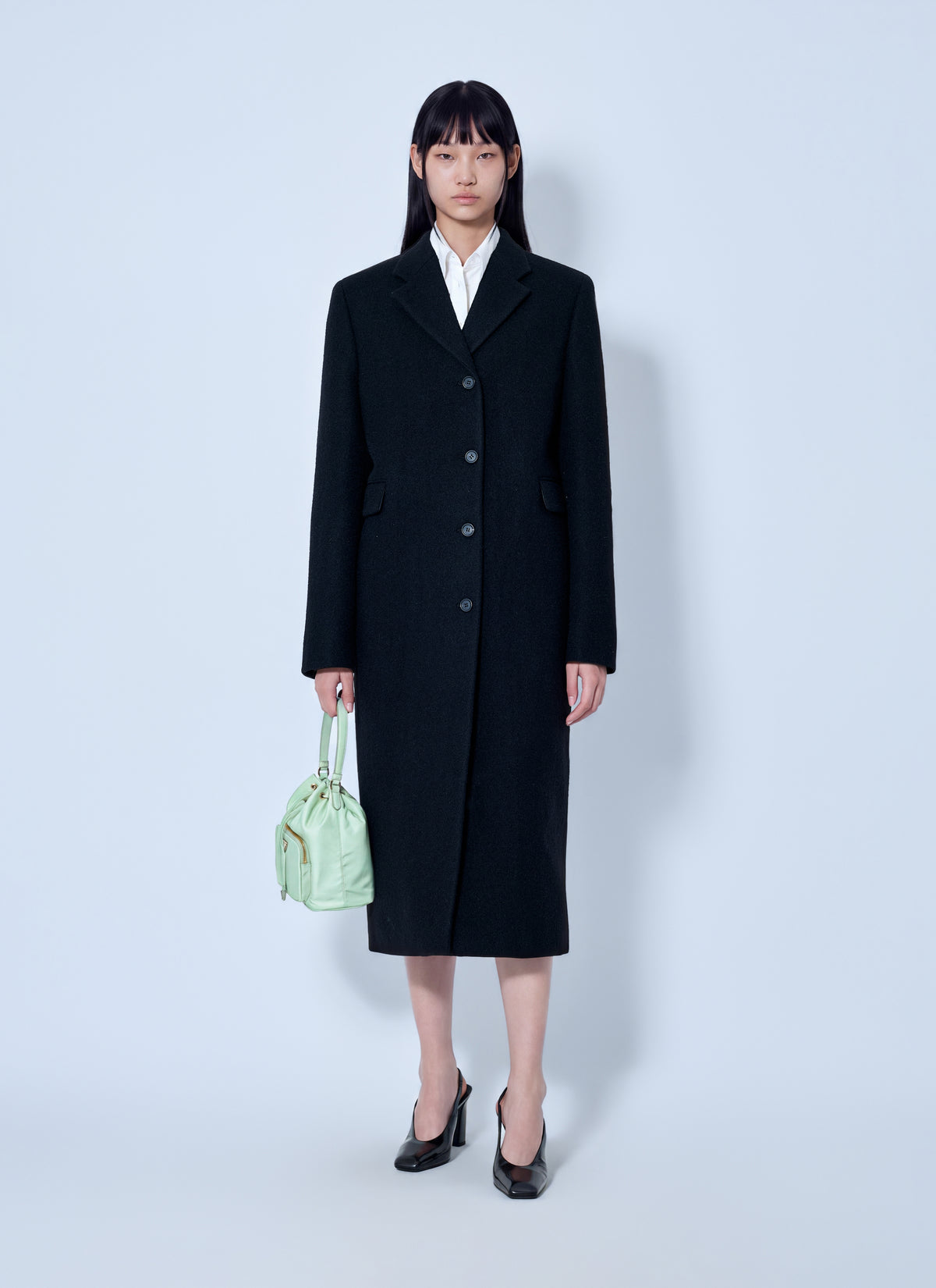 Prada Women Single-Breasted Wool Coat PRADA