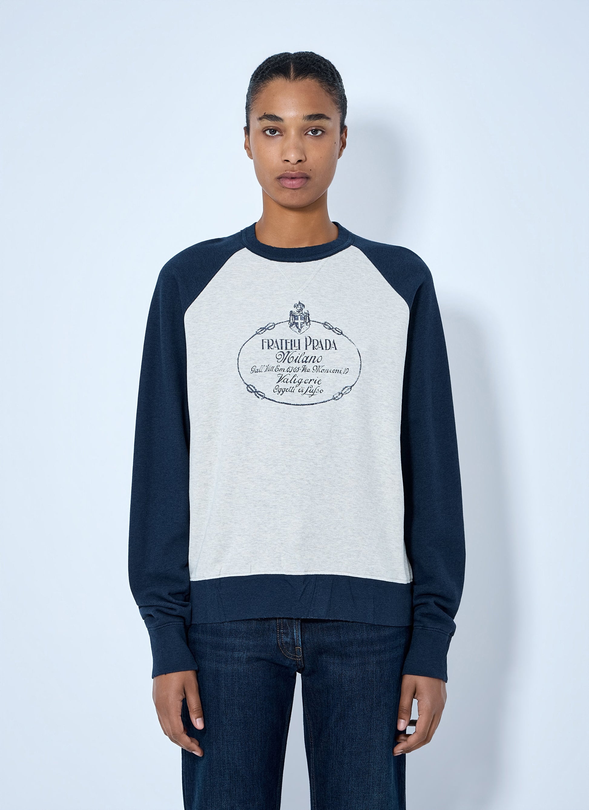 Prada Women Cotton Crew-Neck Sweatshirt PRADA