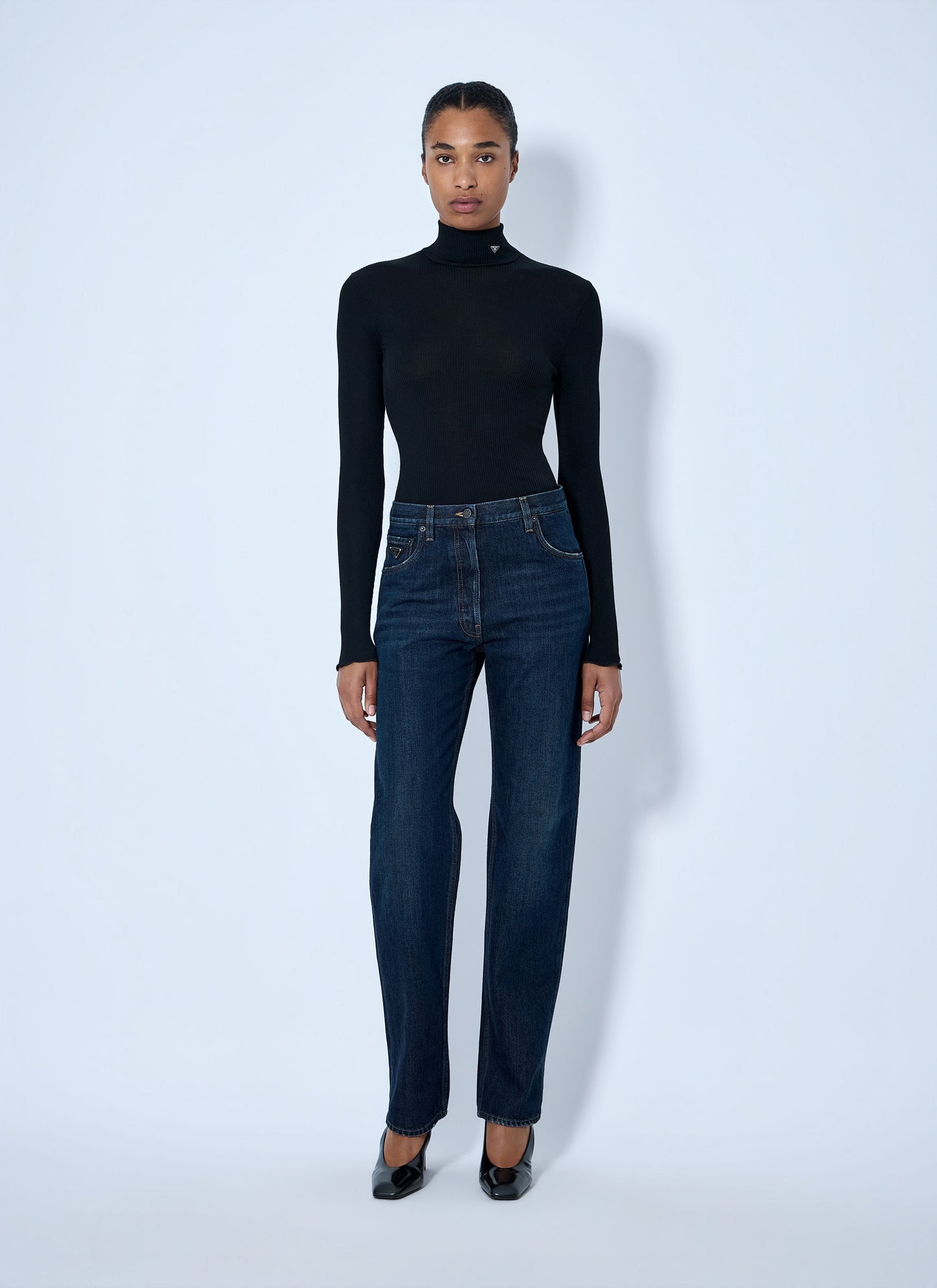 Prada Women Ribbed Turtleneck Top PRADA