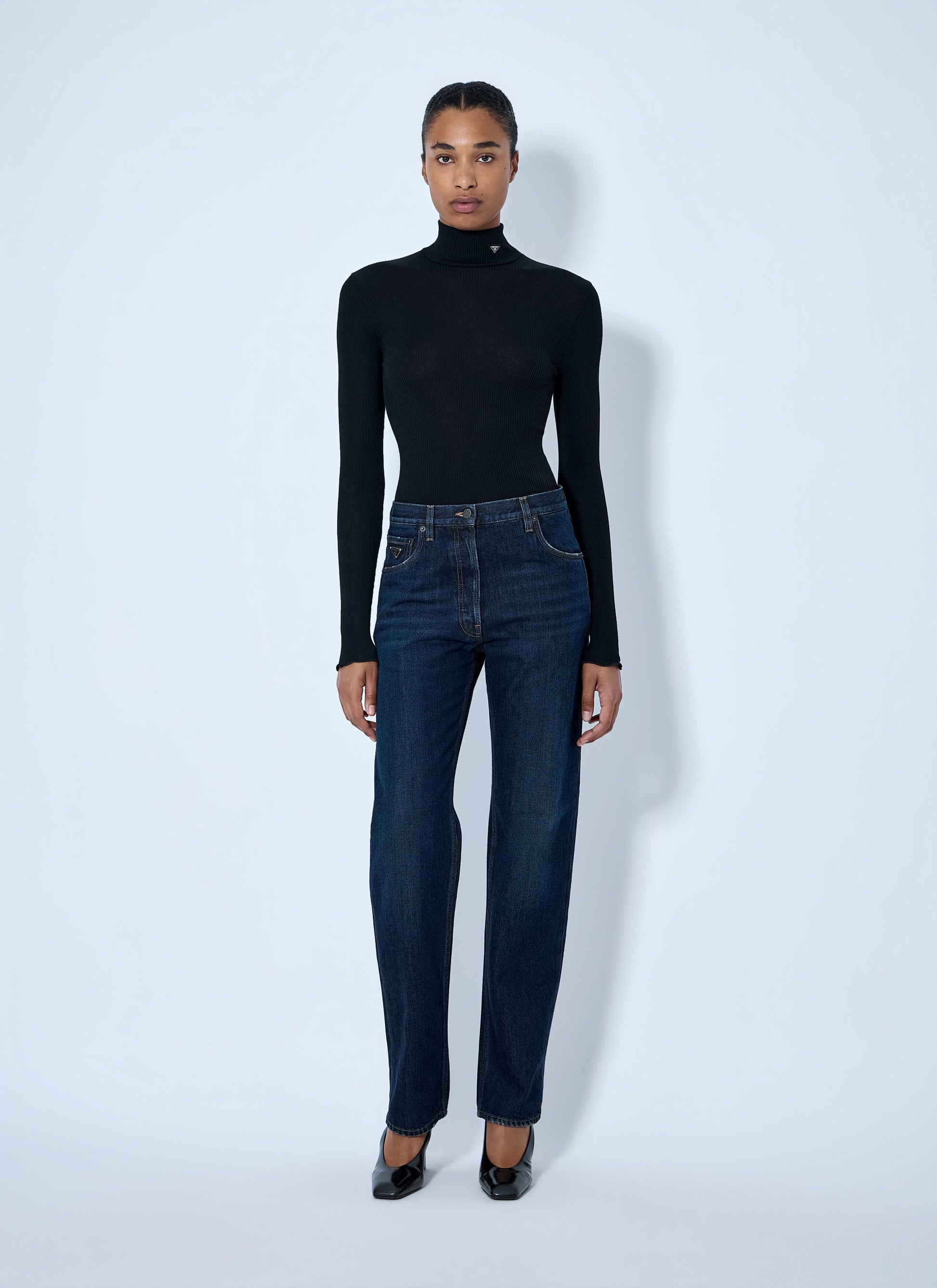 Prada Women Ribbed Turtleneck Top PRADA
