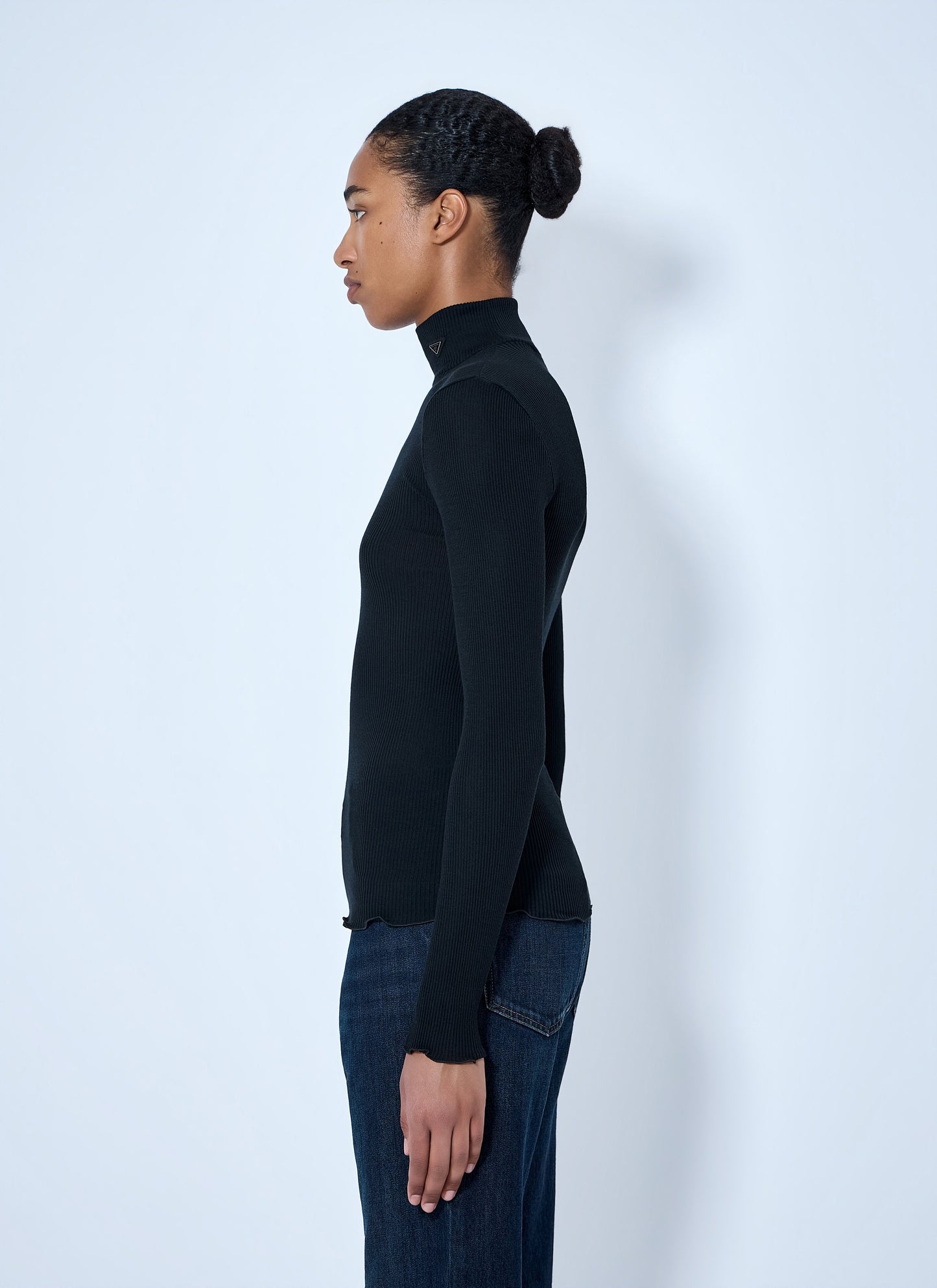 Prada Women Ribbed Turtleneck Top PRADA
