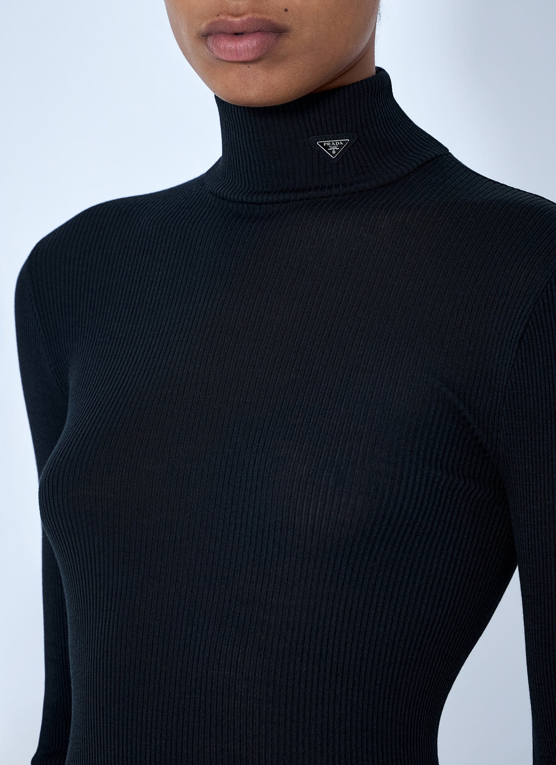 Prada Women Ribbed Turtleneck Top PRADA