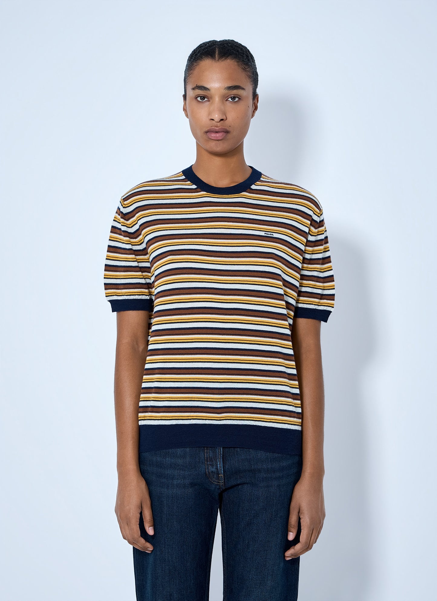 Prada Women Striped Knit T-Shirt PRADA