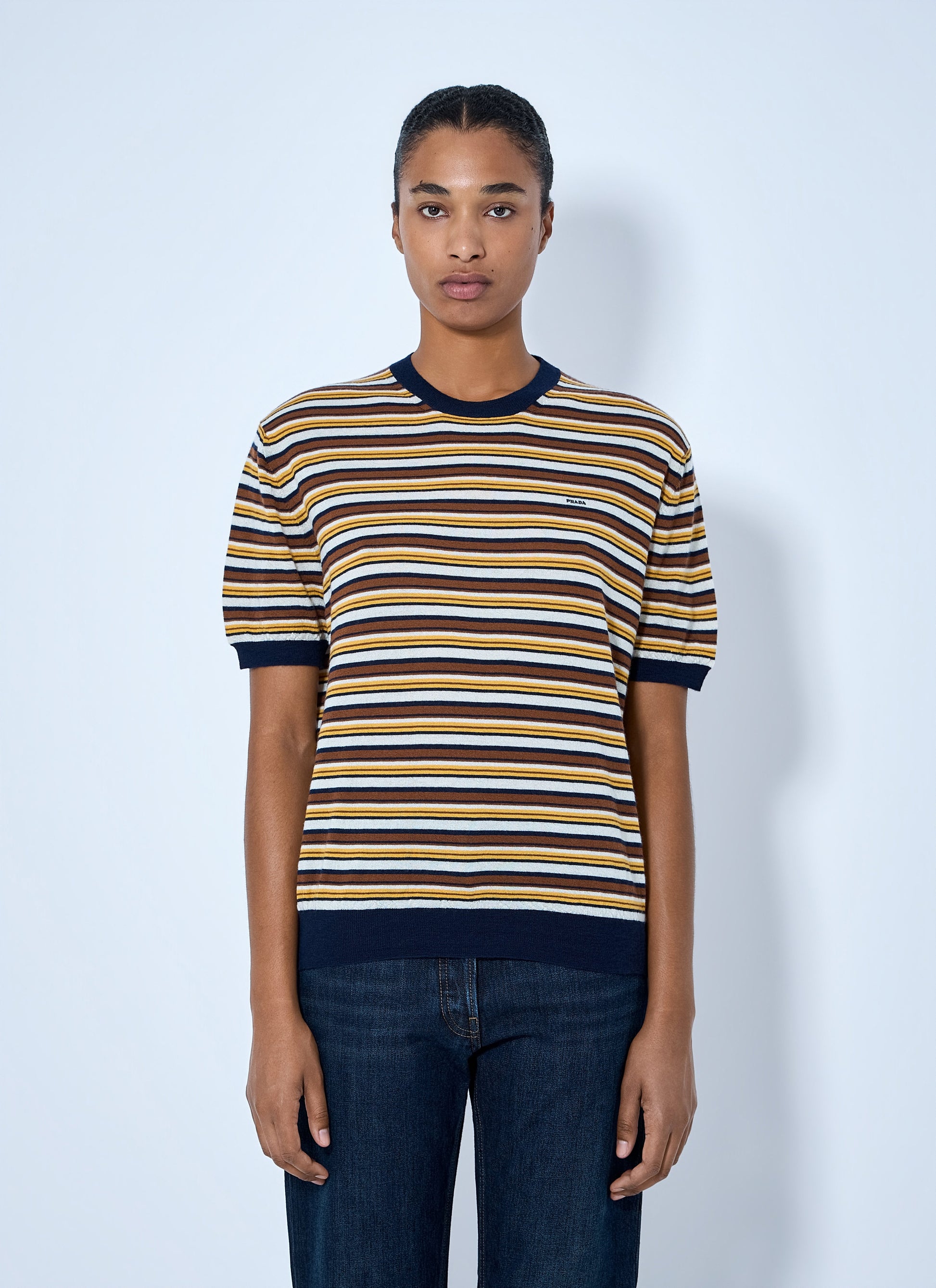 Prada Women Striped Knit T-Shirt PRADA