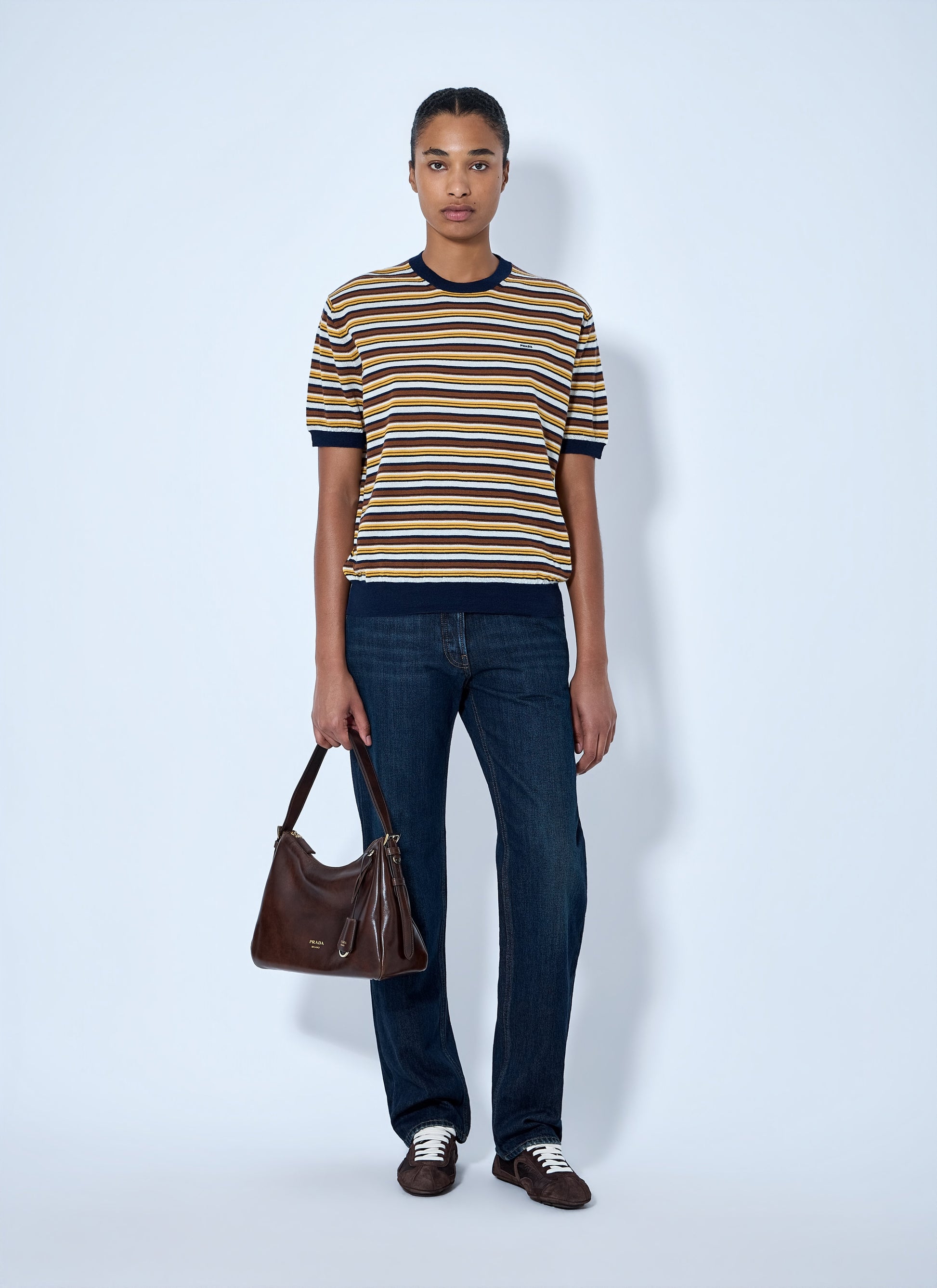 Prada Women Striped Knit T-Shirt PRADA