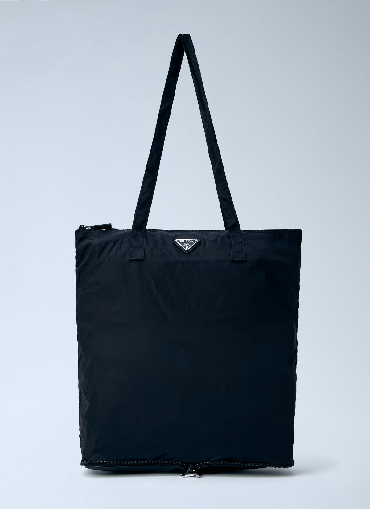 Prada Women Saffiano Leather Pendant With Re-Nylon Tote Bag PRADA