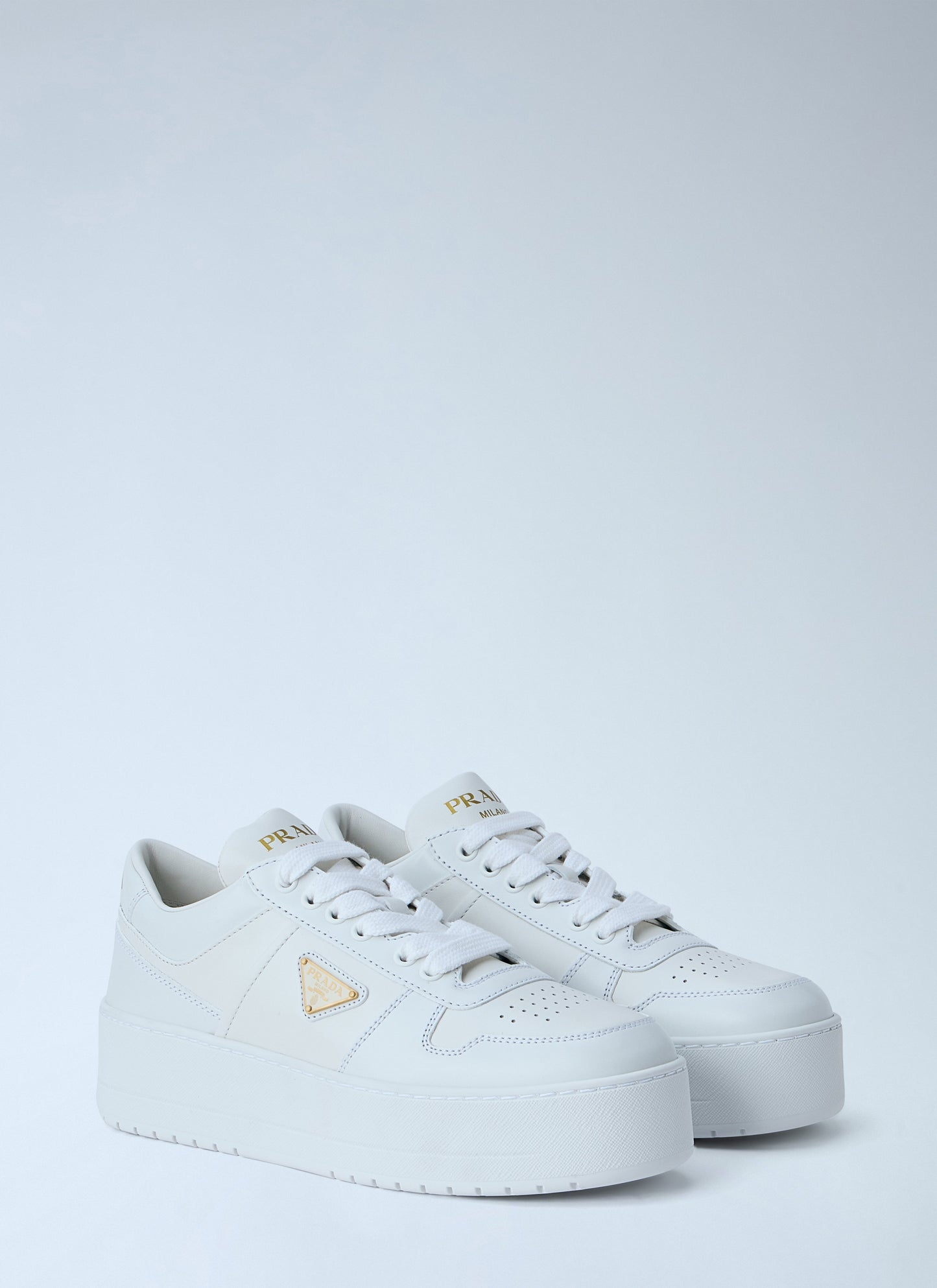 Prada Women Downtown Bold Leather Sneakers PRADA