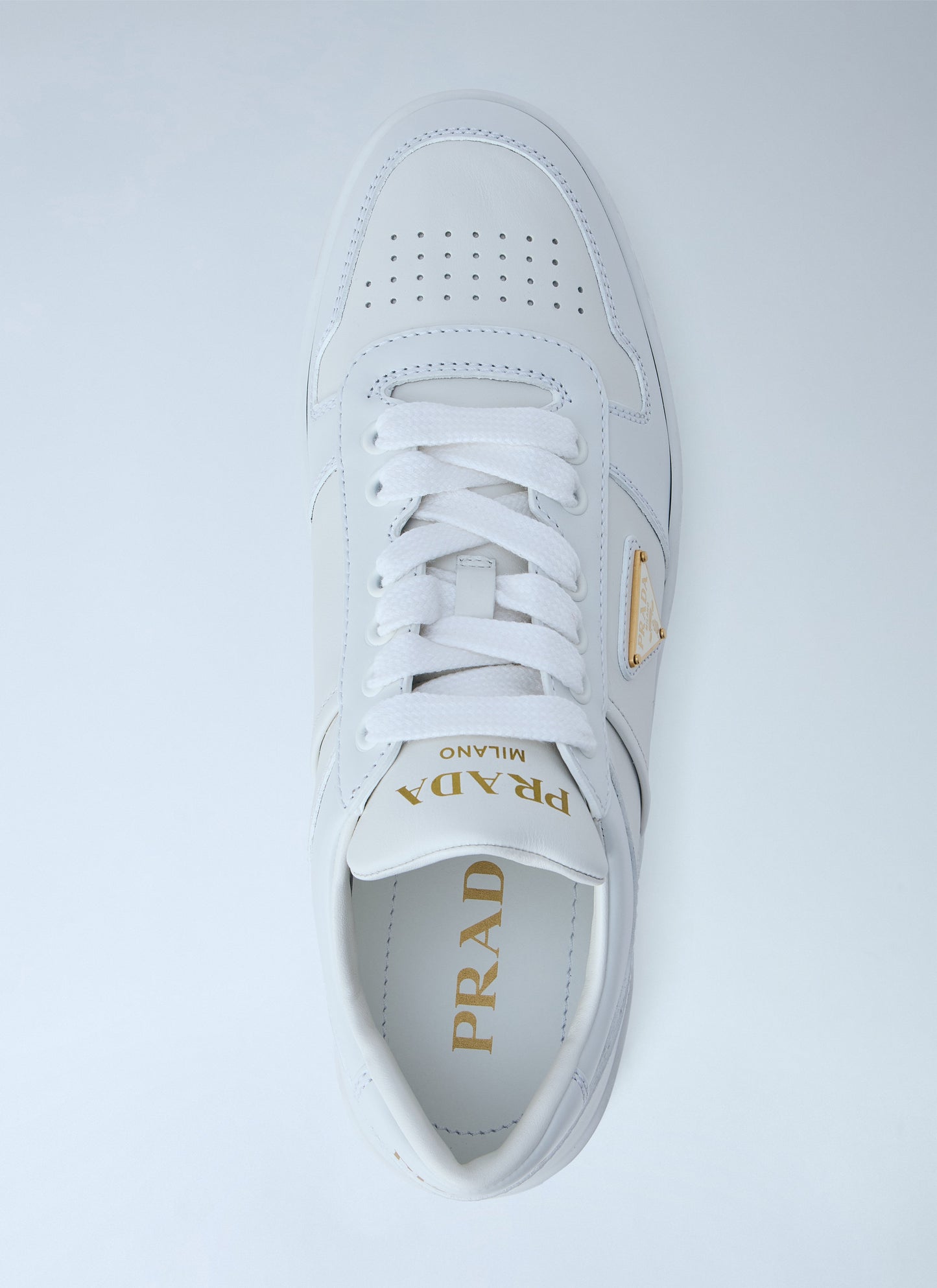 Prada Women Downtown Bold Leather Sneakers PRADA