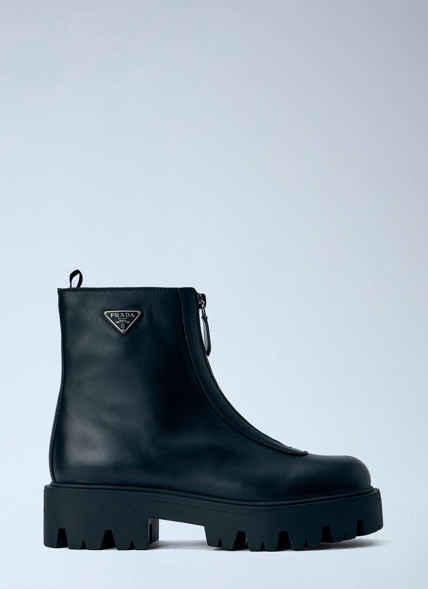 Prada Women Leather Zipper Booties PRADA