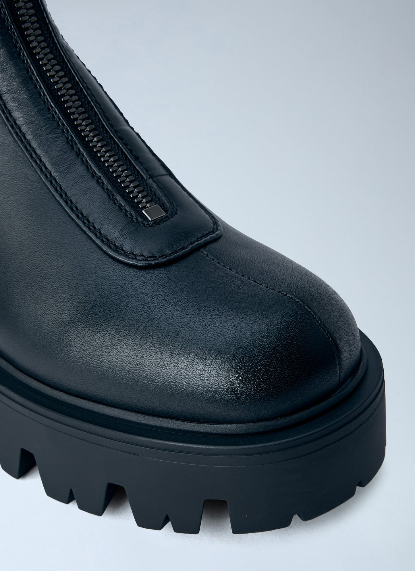 Prada Women Leather Zipper Booties PRADA