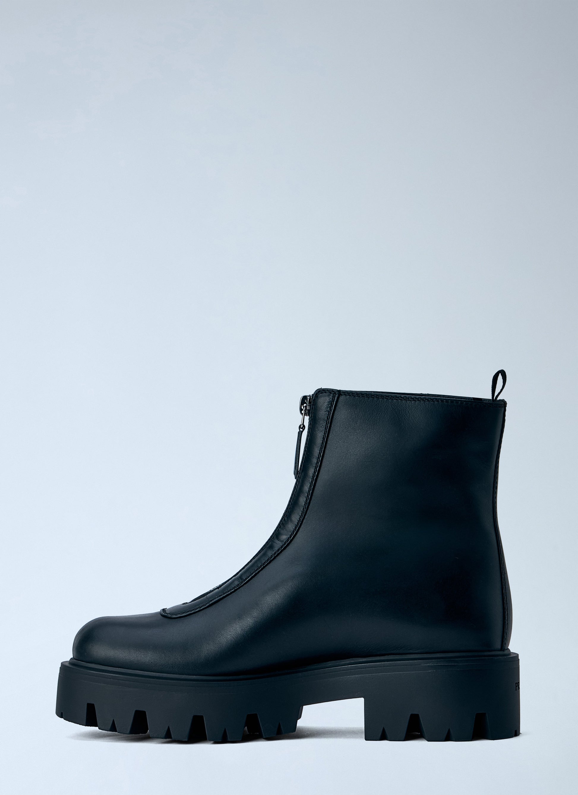 Prada Women Leather Zipper Booties PRADA