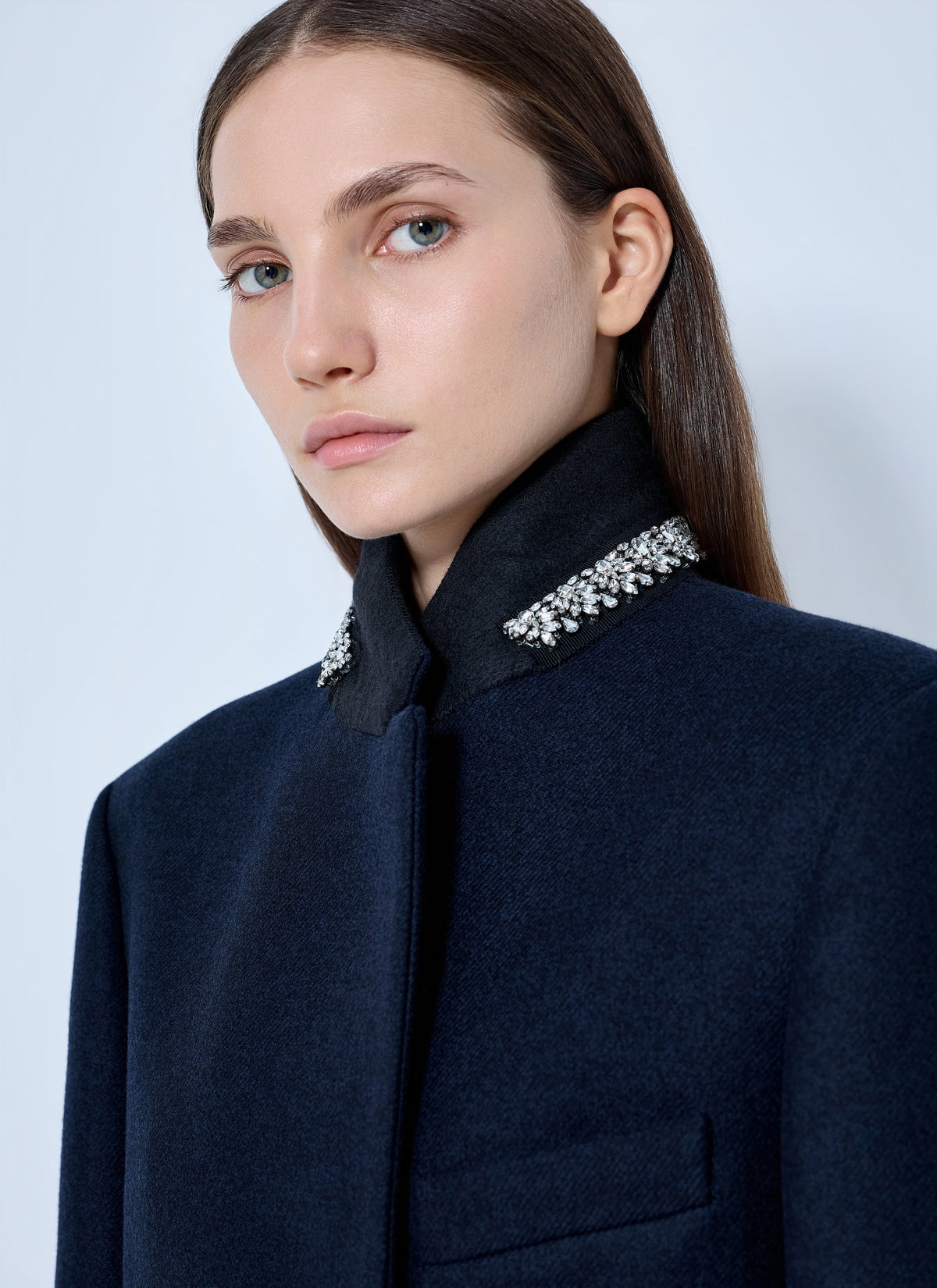 Prada Women Single-Breasted Embroidered Double Wool Coat PRADA