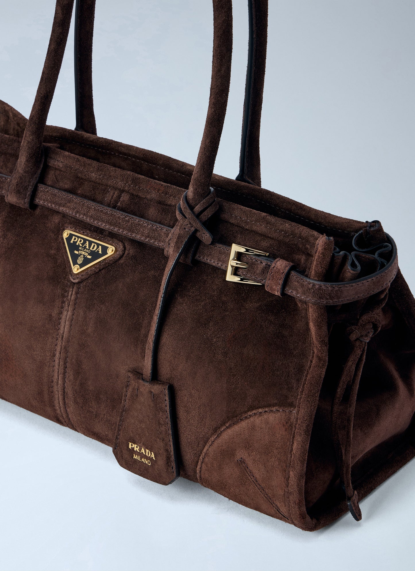 Prada Women Medium Bonnie Suede Leather Handbag PRADA