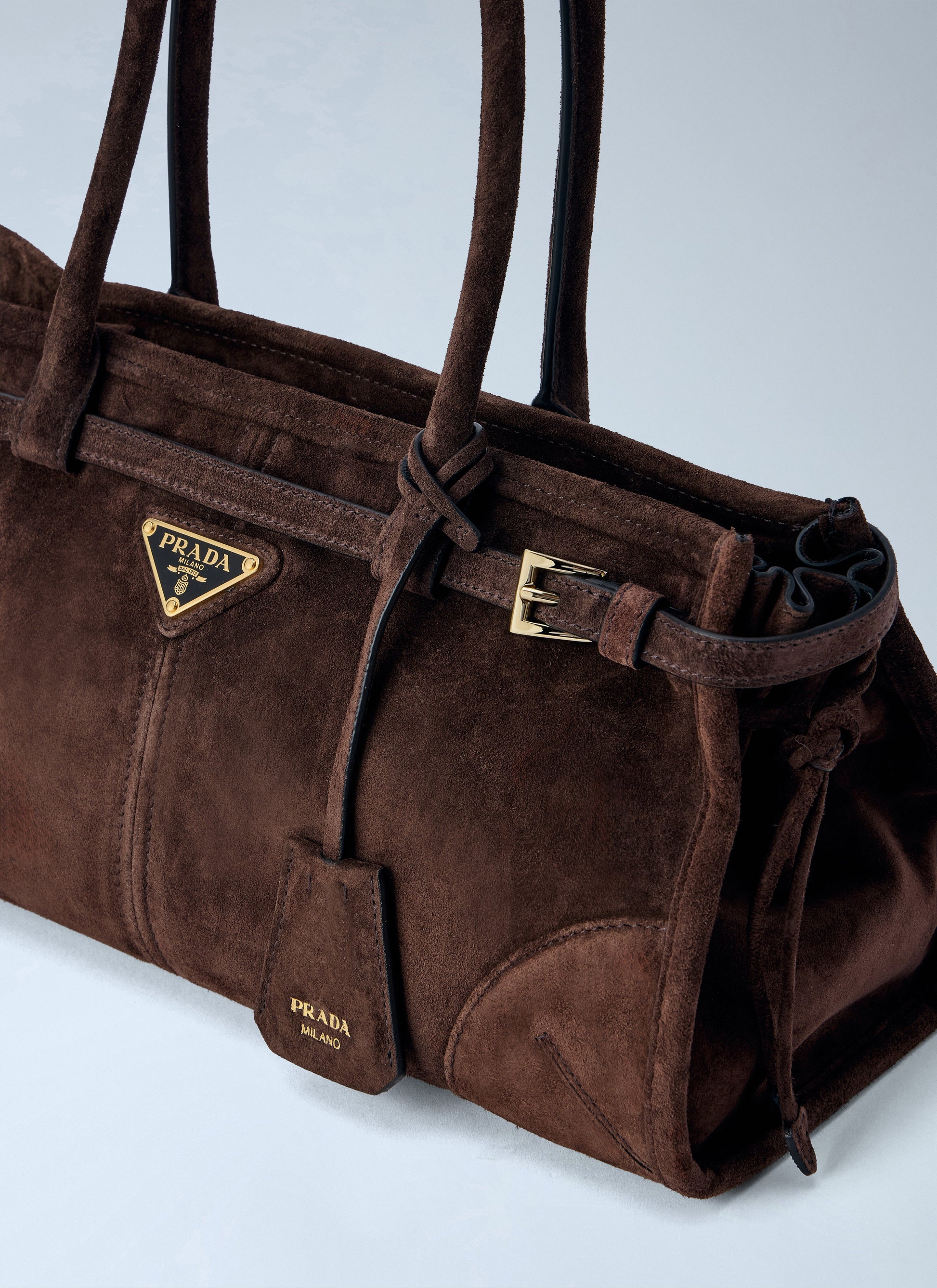 Prada Women Medium Bonnie Suede Leather Handbag PRADA