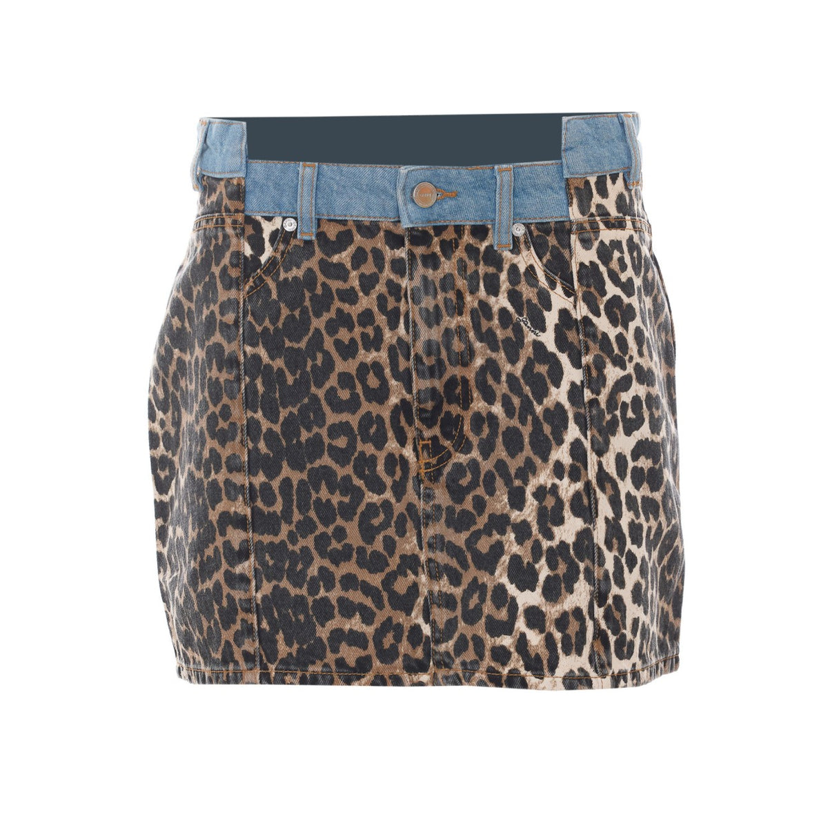 Ganni Women Print Denim Skirt GANNI
