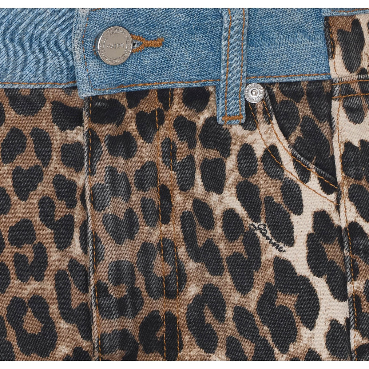 Ganni Women Print Denim Skirt GANNI