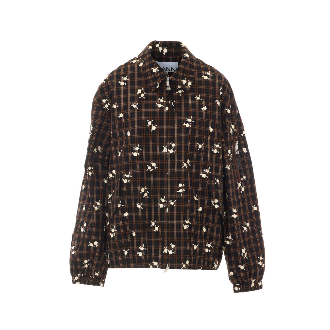 Ganni Women Printed Check Bomber GANNI