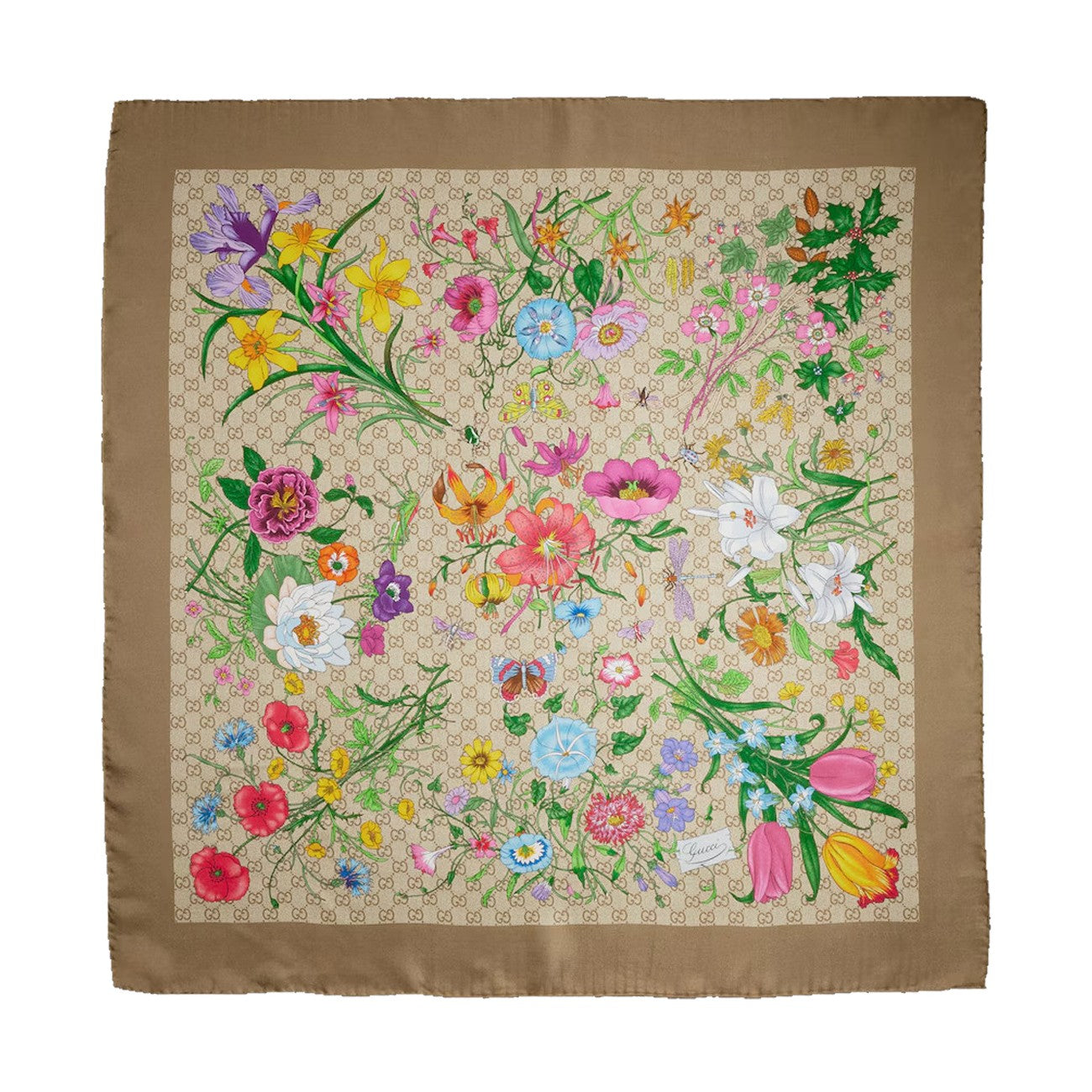 Gucci Women Printed Gg Silk Twill Carre' GUCCI