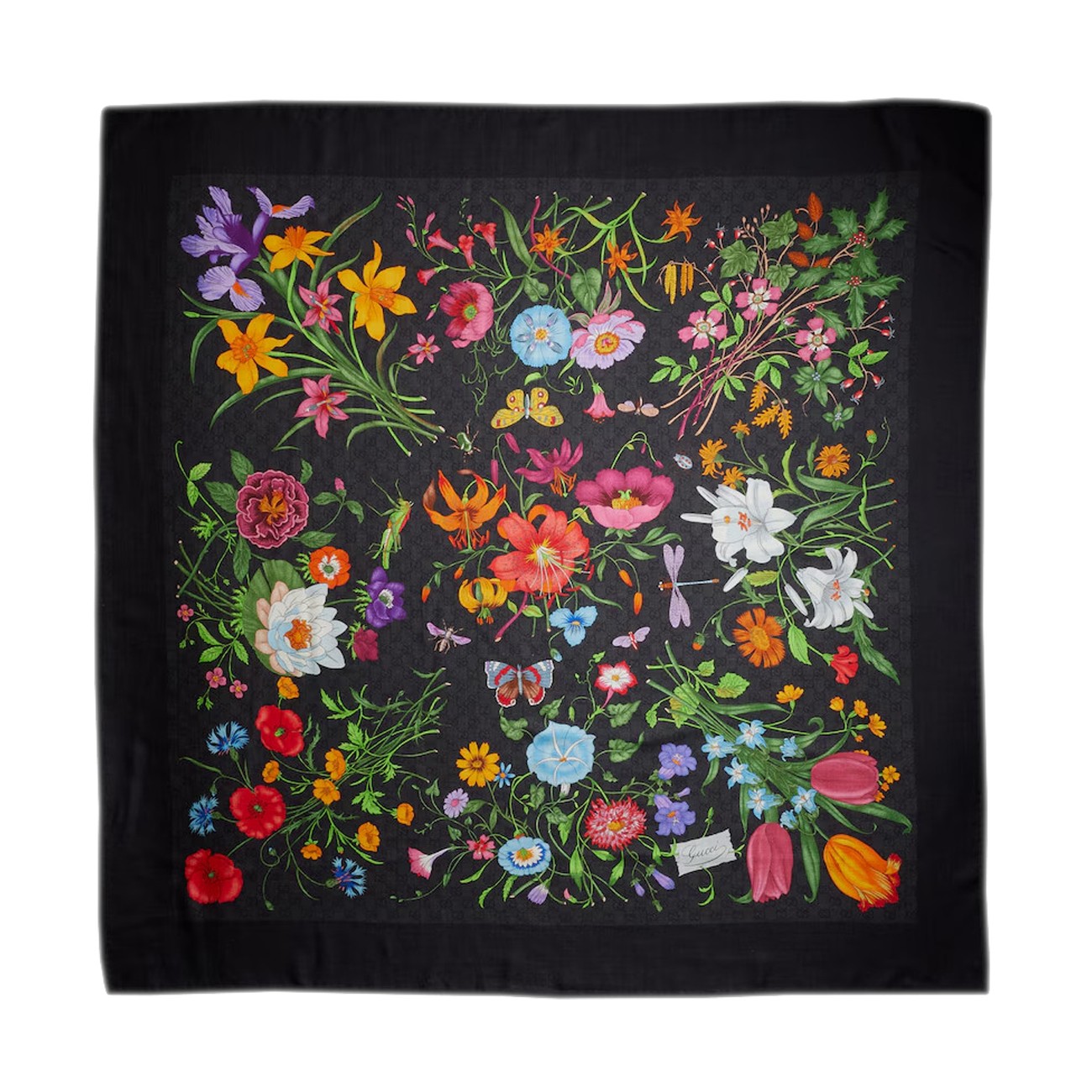 Gucci Women Printed Gg Wool Silk Shawl GUCCI