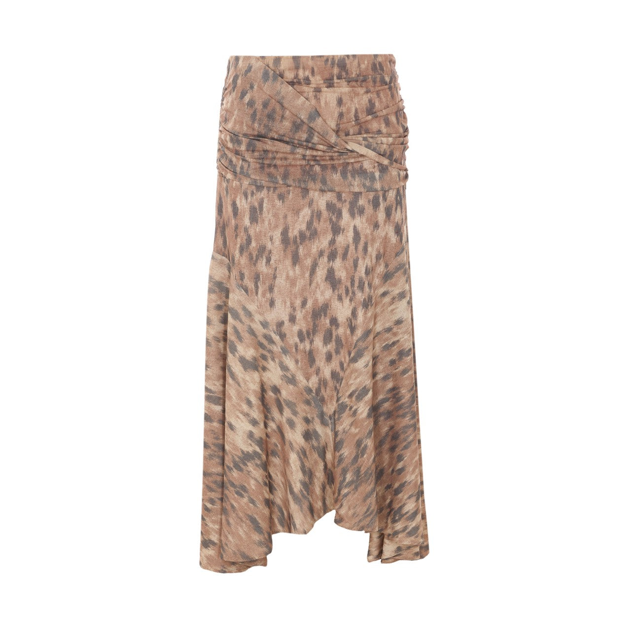 Ganni Women Printed Marl Mesh Draped Long Skirt GANNI
