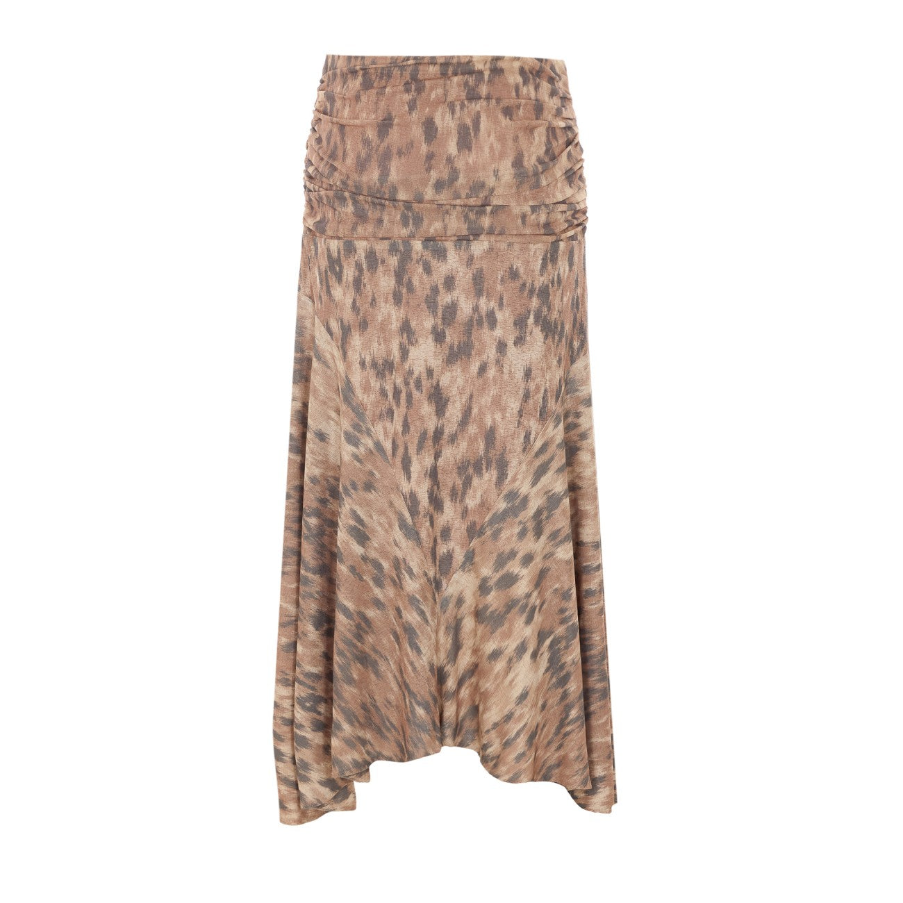 Ganni Women Printed Marl Mesh Draped Long Skirt GANNI