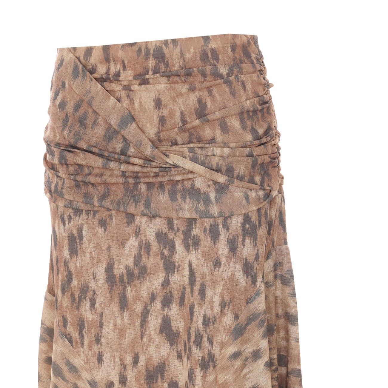 Ganni Women Printed Marl Mesh Draped Long Skirt GANNI