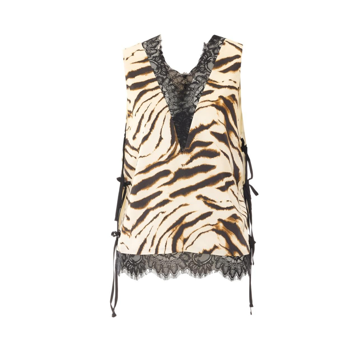 Ganni Women Printed Satin Top GANNI