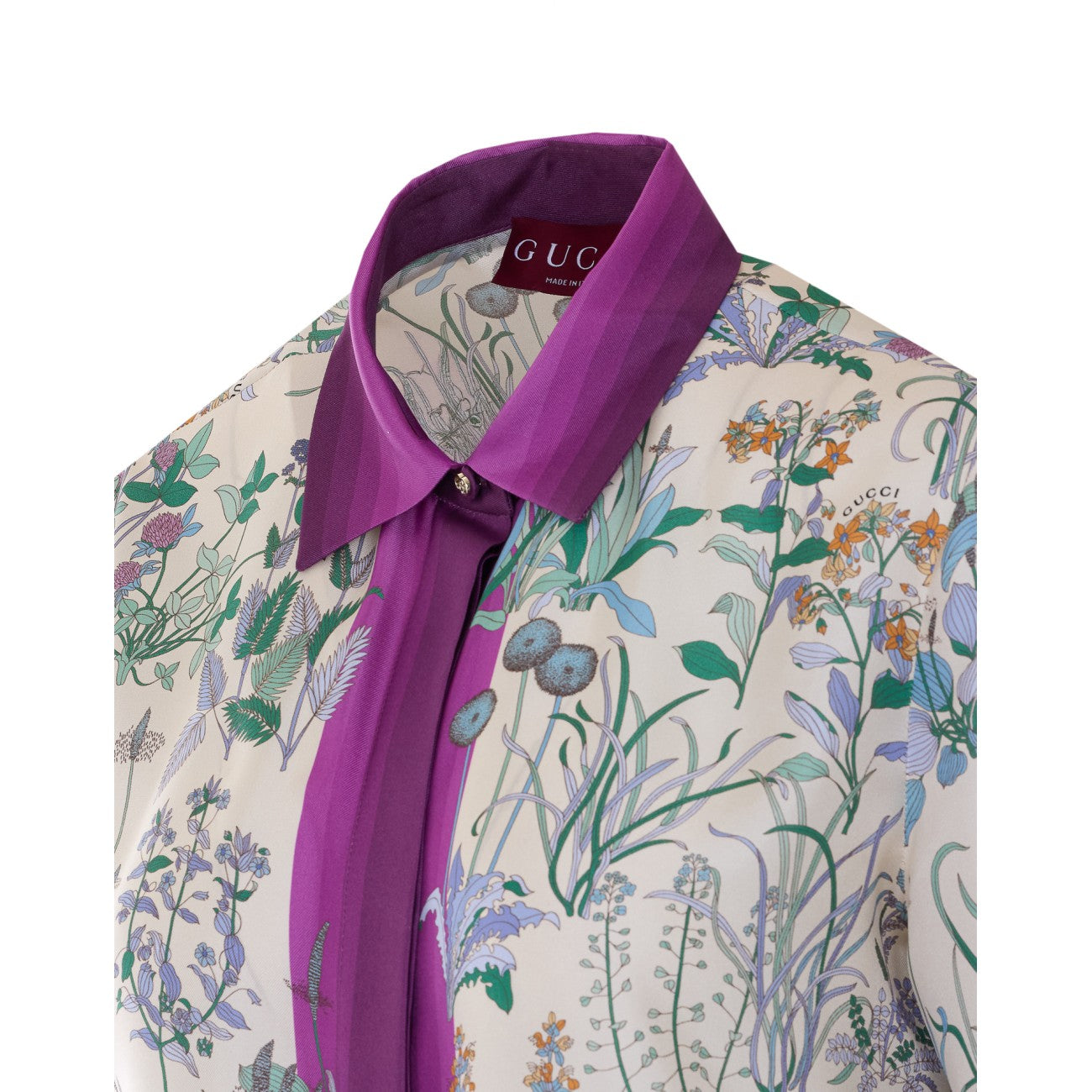 Gucci Women Printed Silk Twill Shirt GUCCI