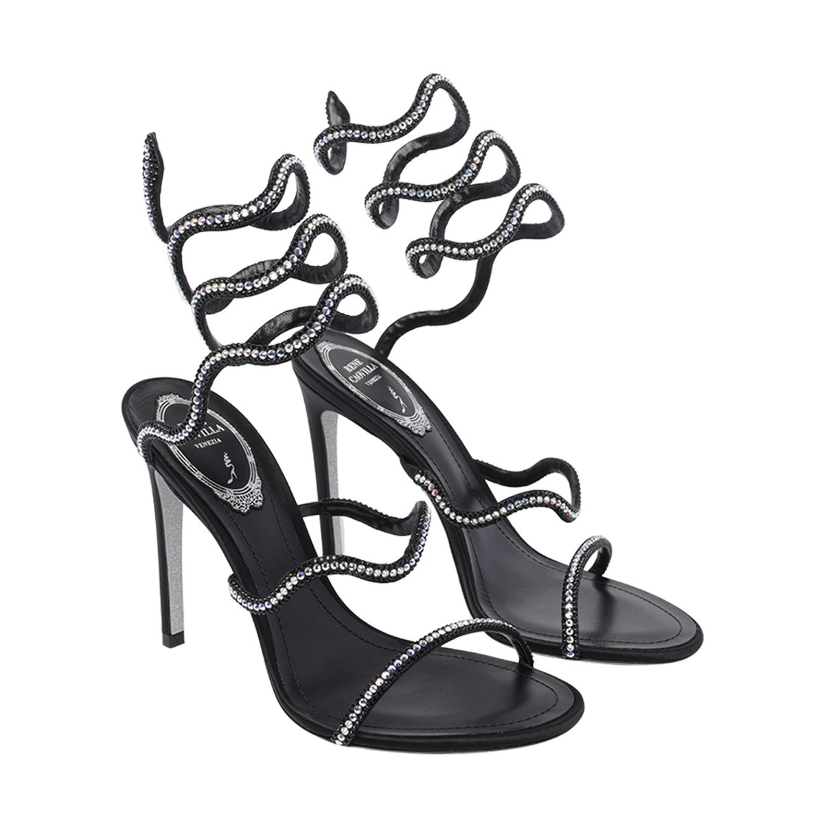 René Caovilla Women Pump Sandals With Rhinestones RENE CAOVILLA