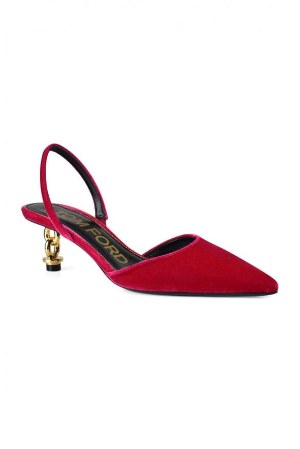 Tom Ford Women Tom Ford Women Velvet Chain Heel Slingback TOM FORD