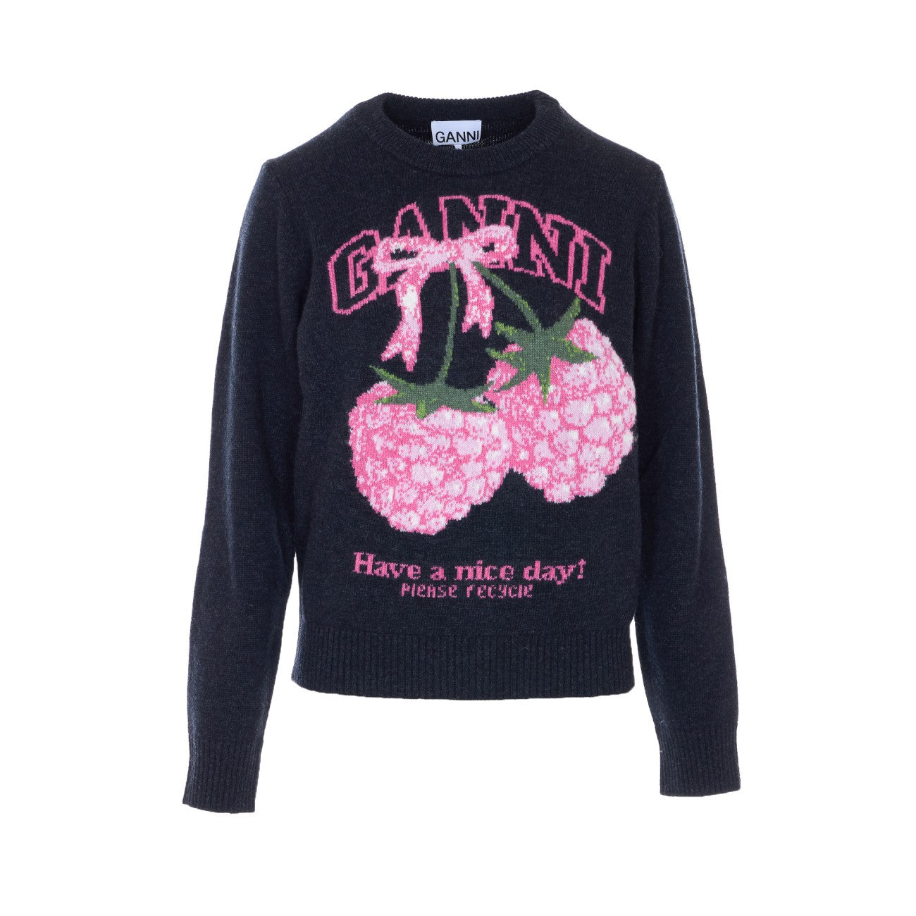 Ganni Women Raspberries Print Logo Sweater GANNI