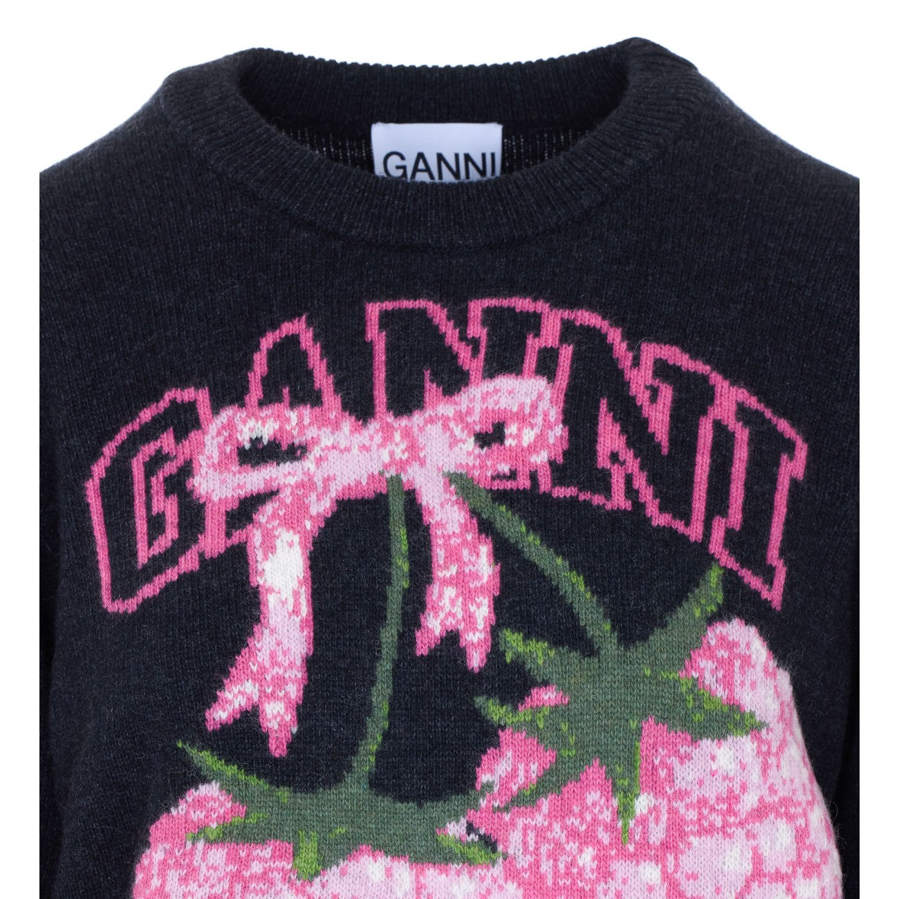 Ganni Women Raspberries Print Logo Sweater GANNI
