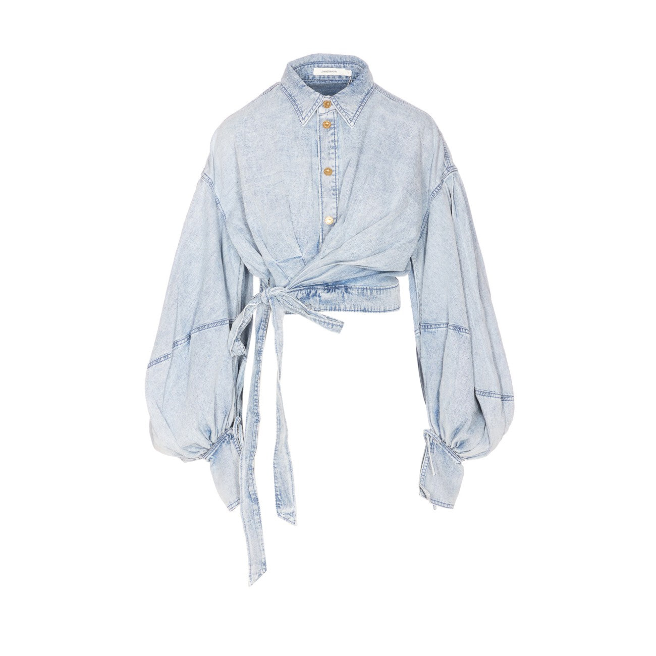 Zimmermann Women Rebellion Denim Wrap Top ZIMMERMANN