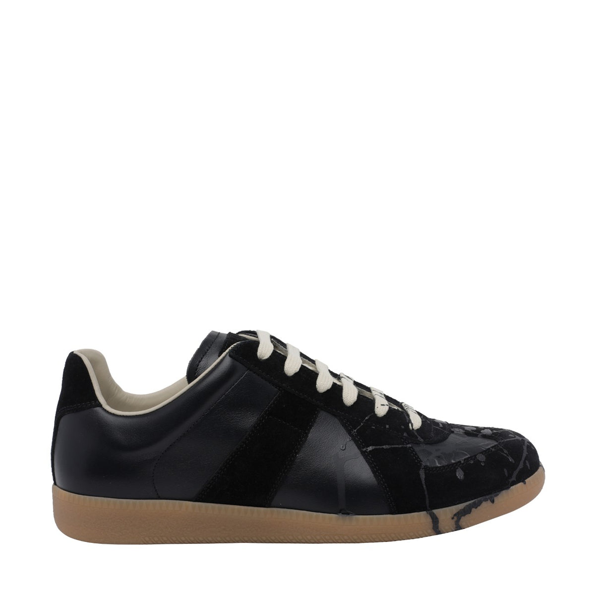 Maison Margiela Men Replica Sneakers With Black Paint MAISON MARGIELA