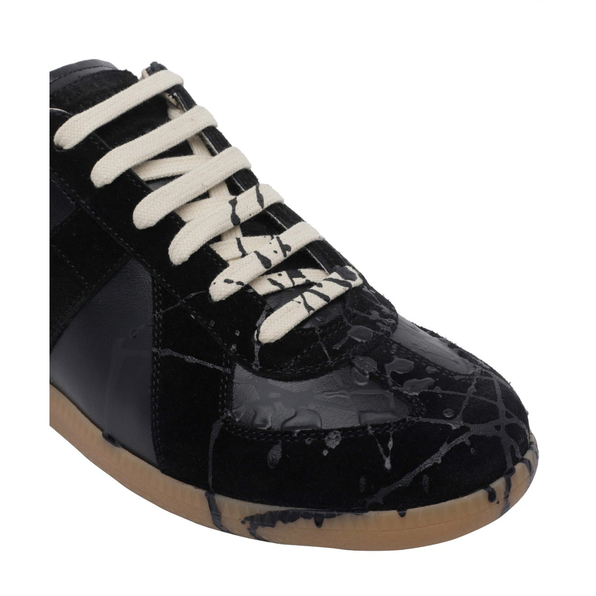 Maison Margiela Men Replica Sneakers With Black Paint MAISON MARGIELA