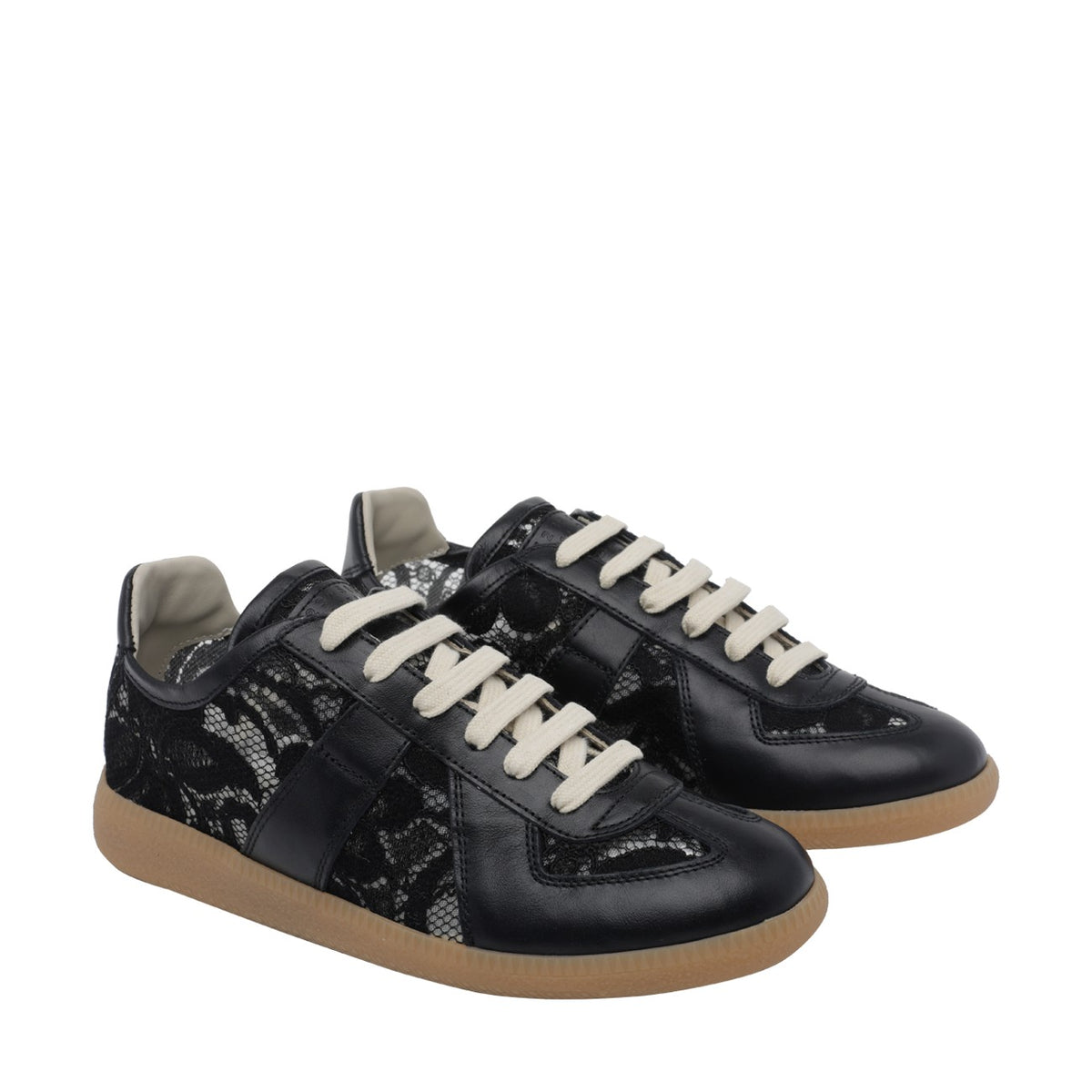 Maison Margiela Women Replica Sneakers With Floral Lace Embroidery MAISON MARGIELA