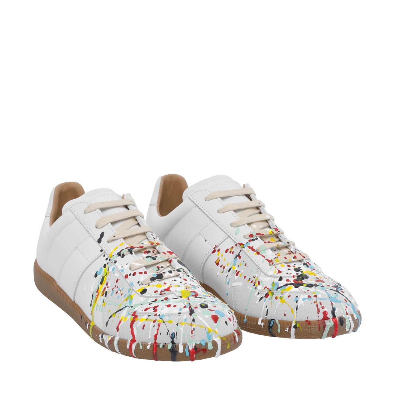 Maison Margiela Men Replica Sneakers With Paint MAISON MARGIELA