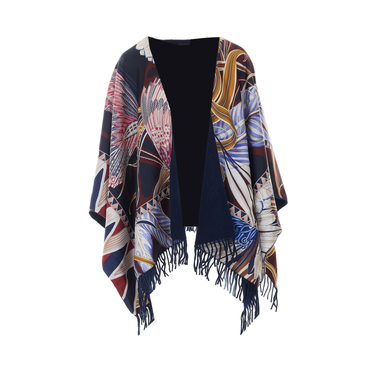 Ferragamo Women Reversible Cape With Giada Print FERRAGAMO