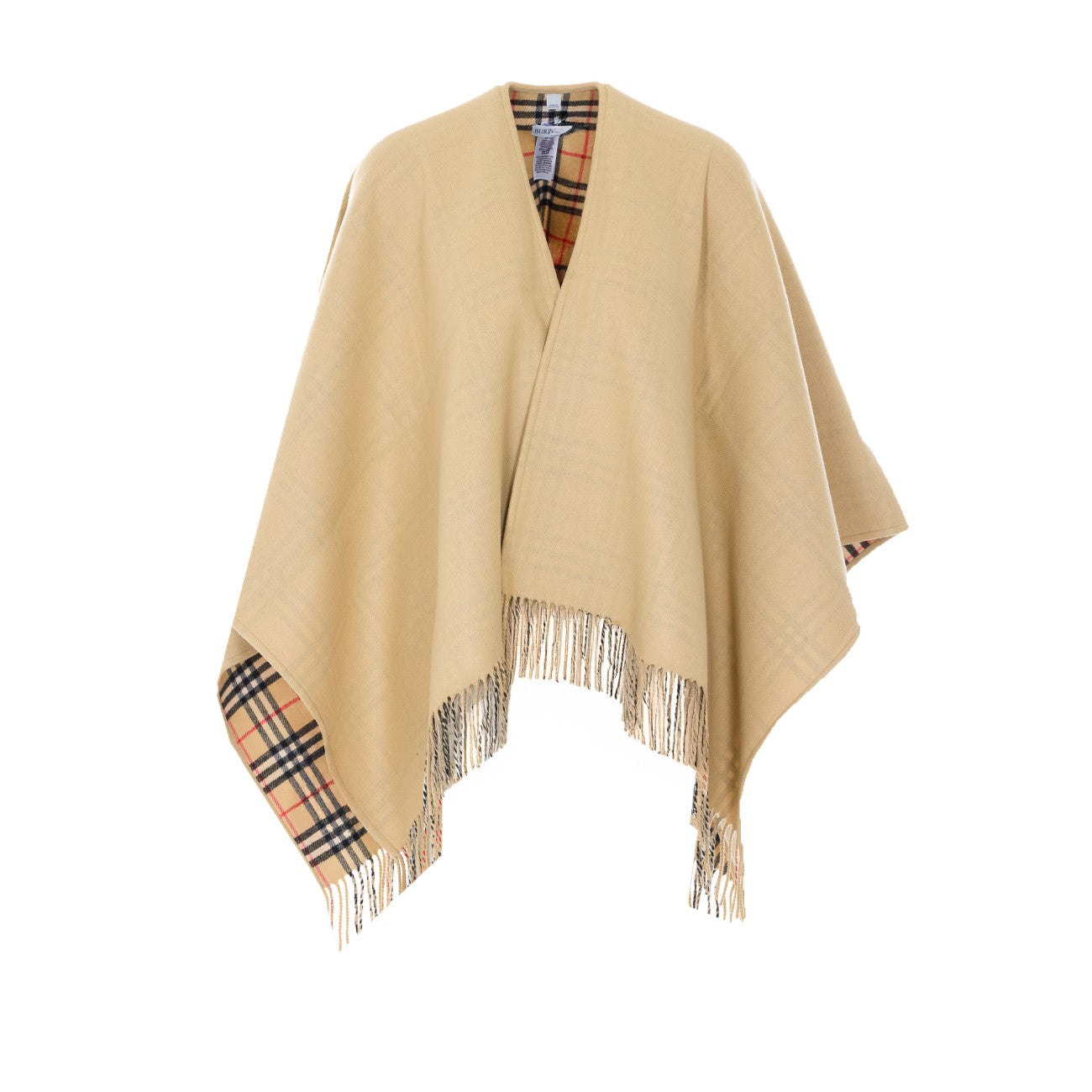 Burberry Women Reversible Check Wool Cape BURBERRY