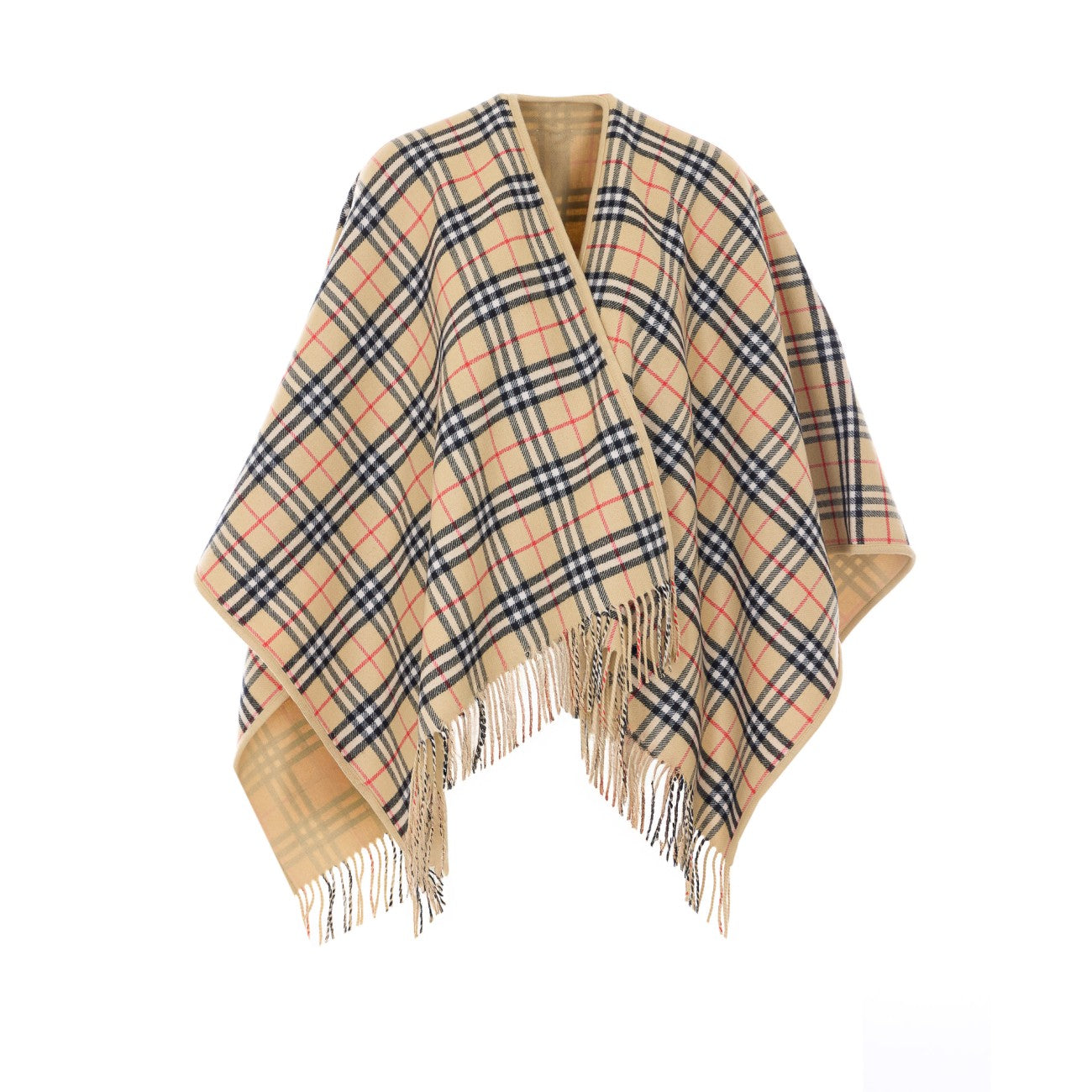 Burberry Women Reversible Check Wool Cape BURBERRY