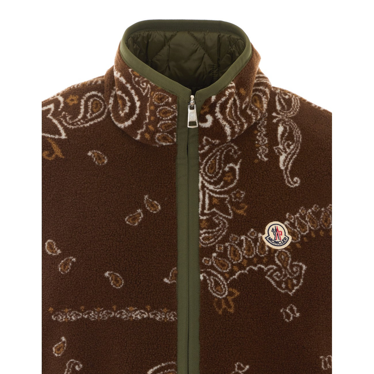 Moncler Men Reversible Paisley Print Teddy Fleece Padded Vest MONCLER