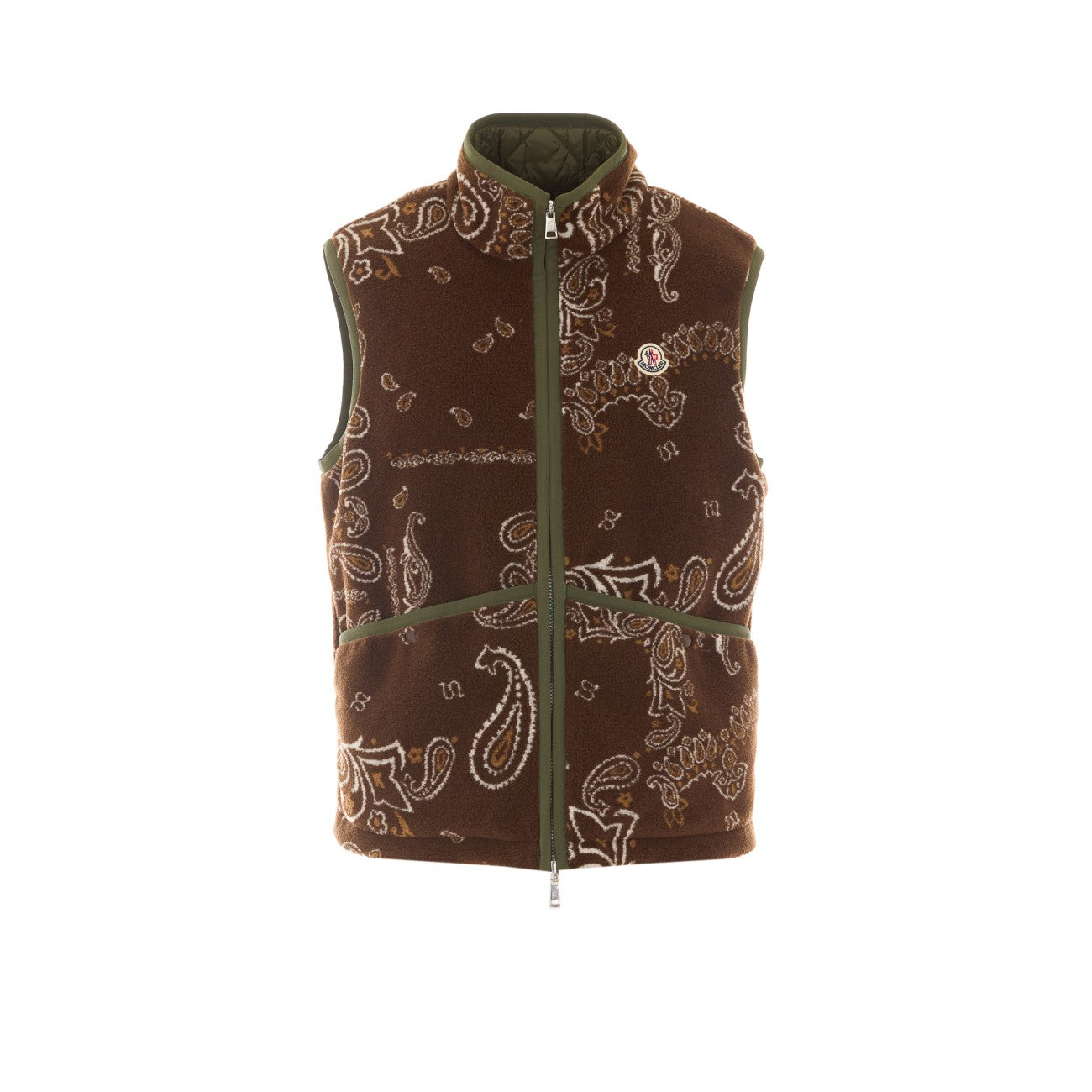 Moncler Men Reversible Paisley Print Teddy Fleece Padded Vest MONCLER