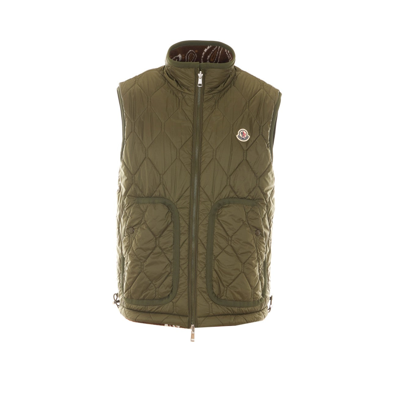 Moncler Men Reversible Paisley Print Teddy Fleece Padded Vest MONCLER