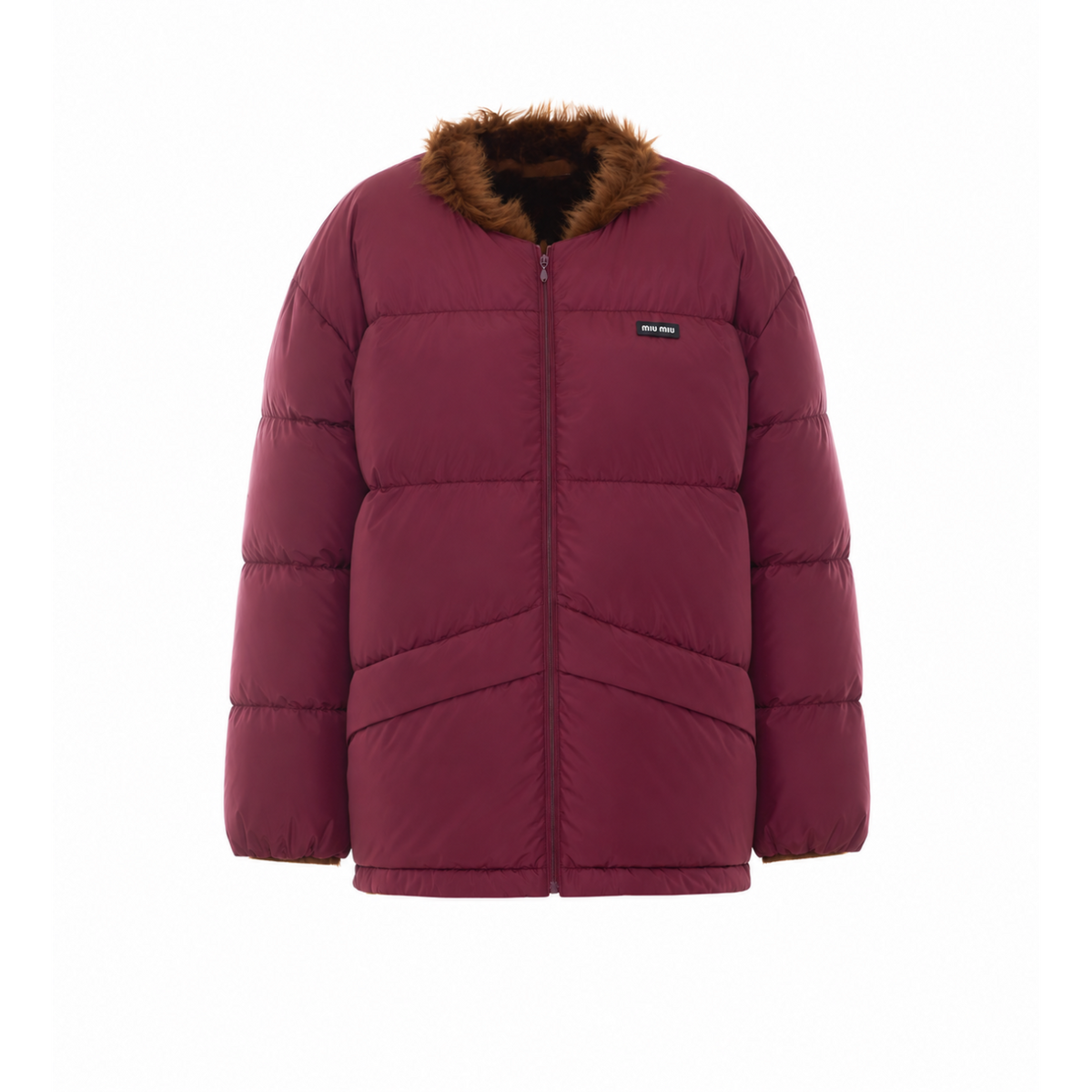 Miu Miu Women Reversible Technical Fabric And Shearling Down Jacket MIU MIU